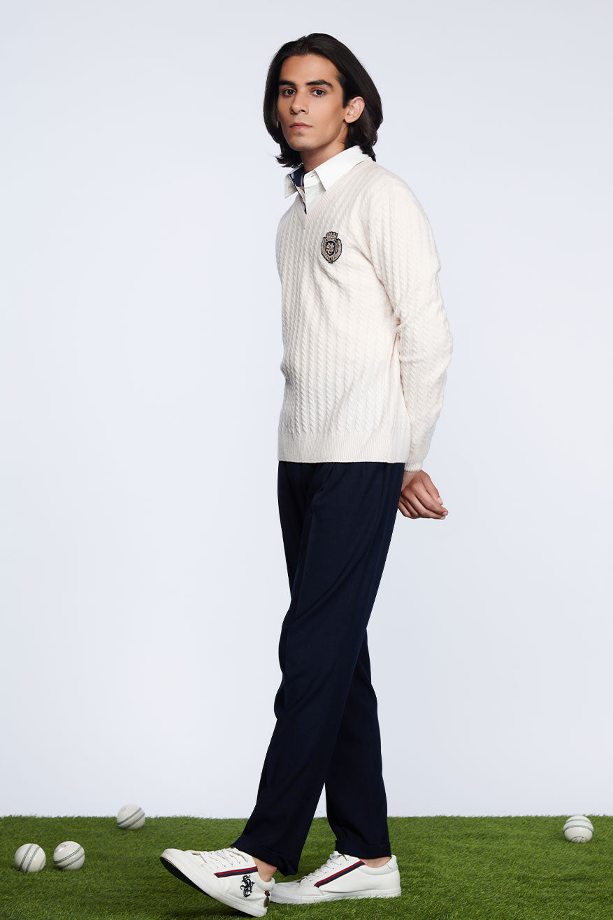 SNCC Light Pink Cable Knit Sweater