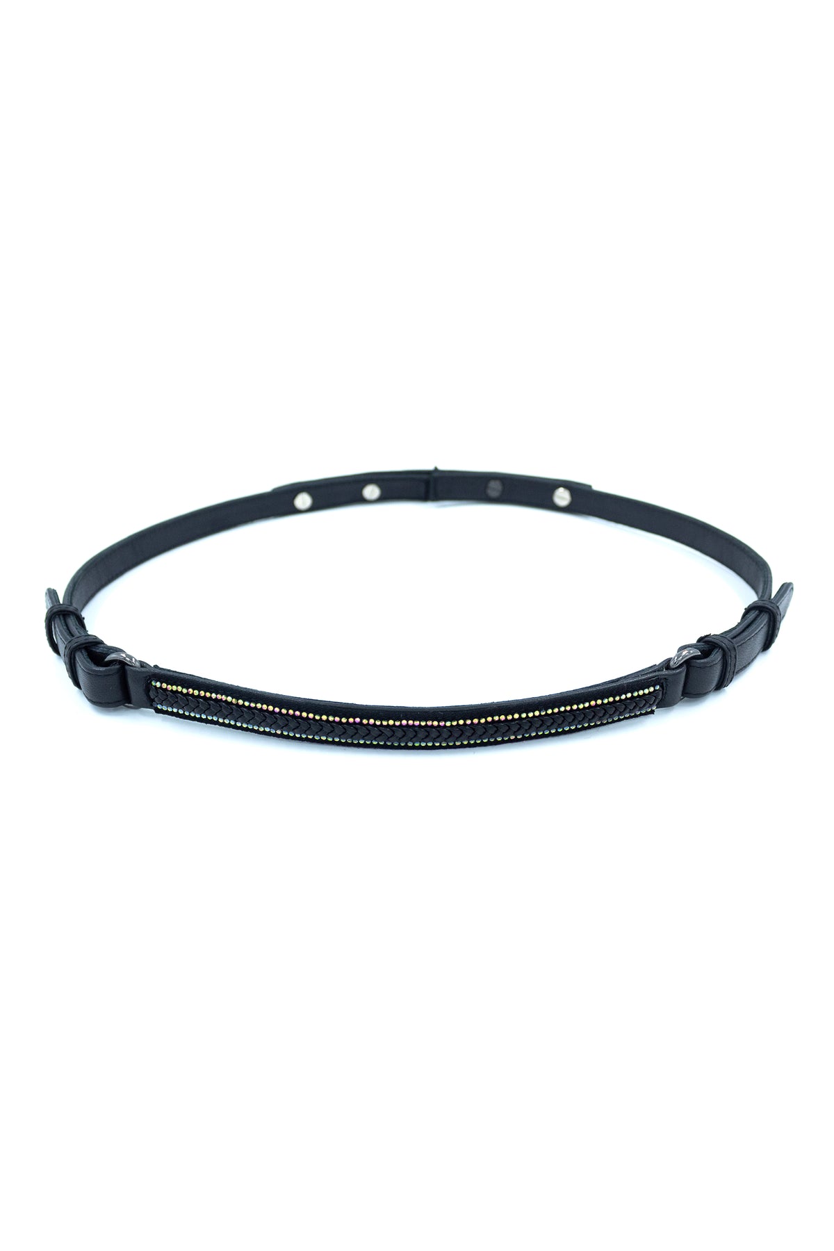 Diamante Braided Leather Belt