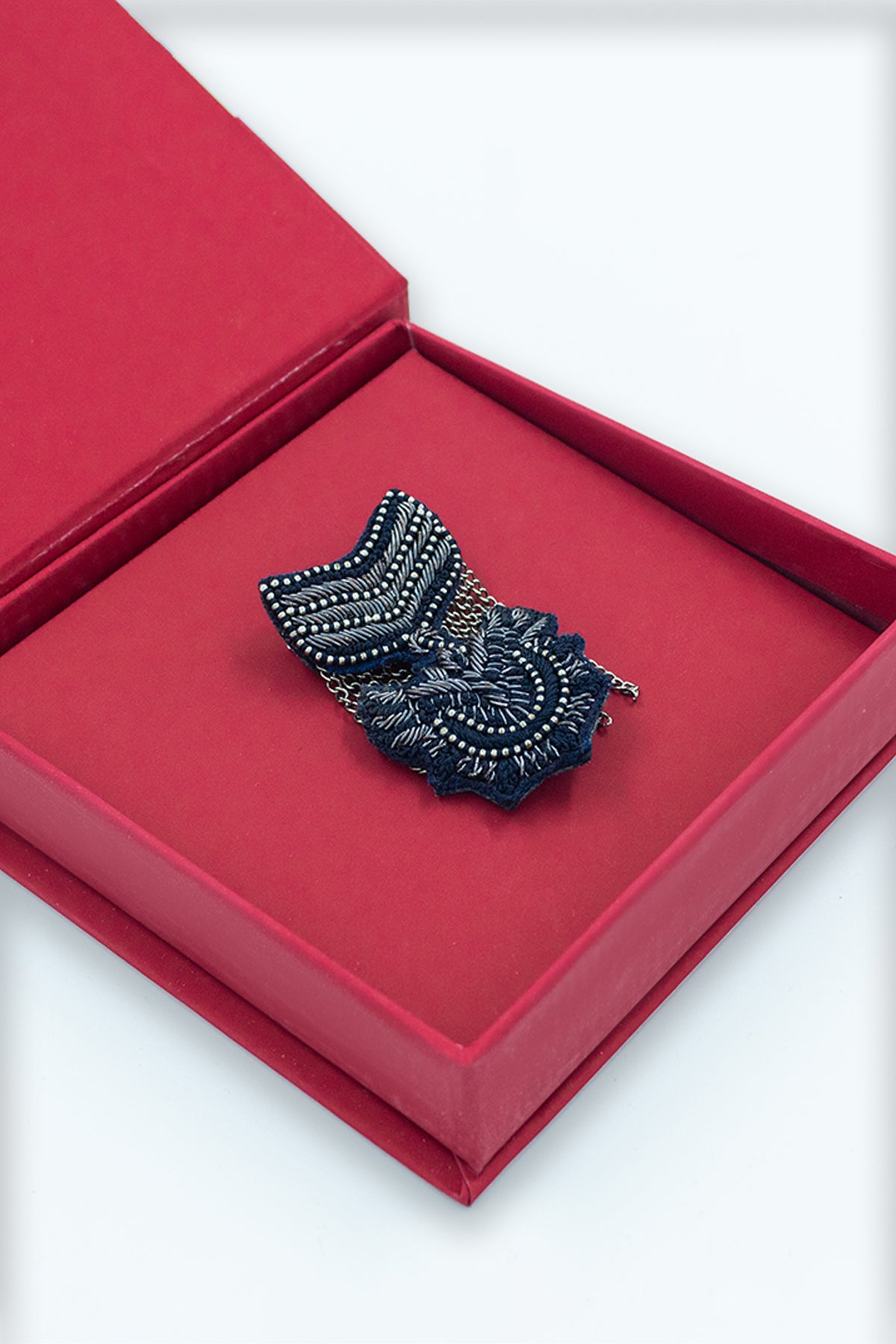 Black Embellished Brooch