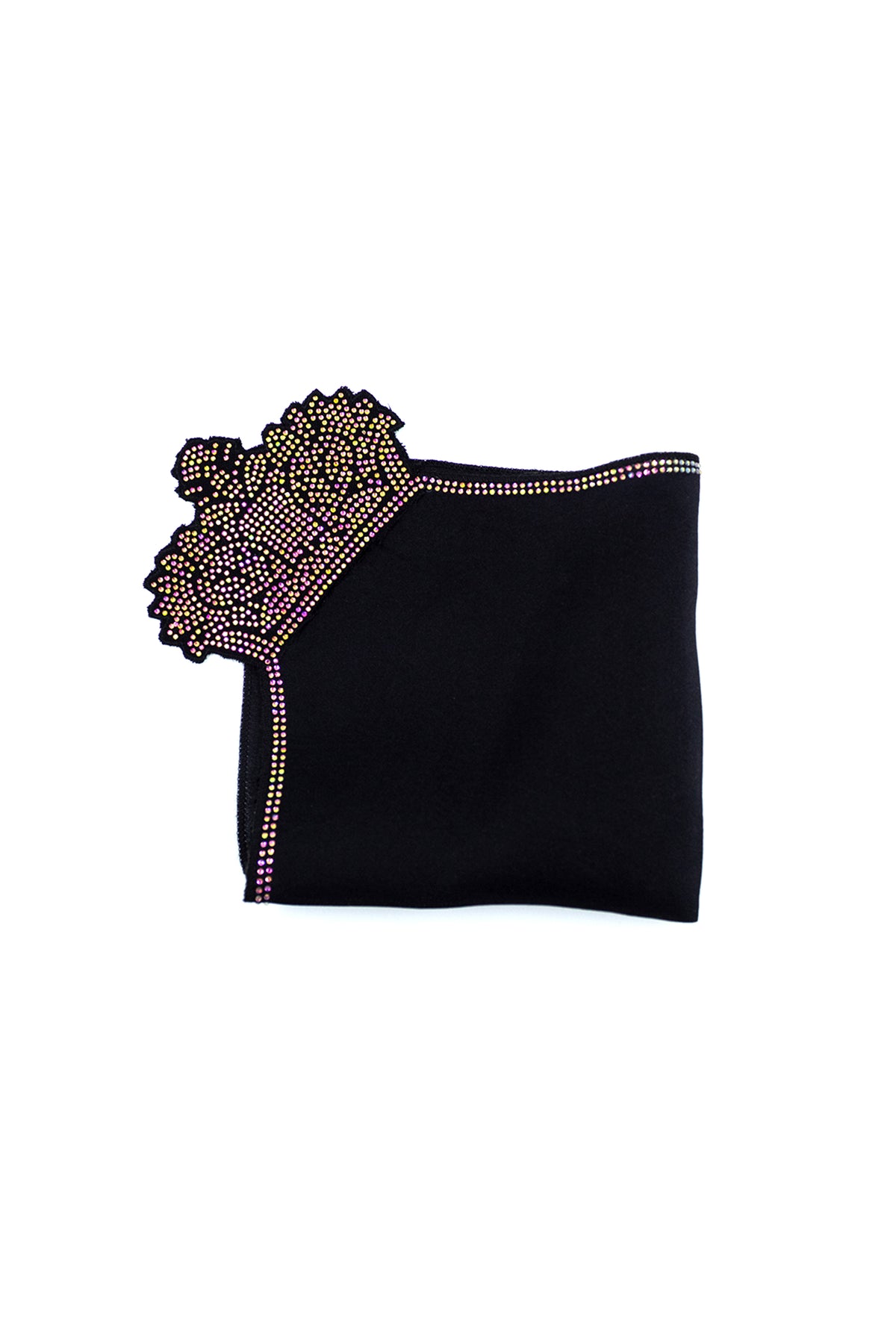 Diamante-Studded Crown Pocket Square
