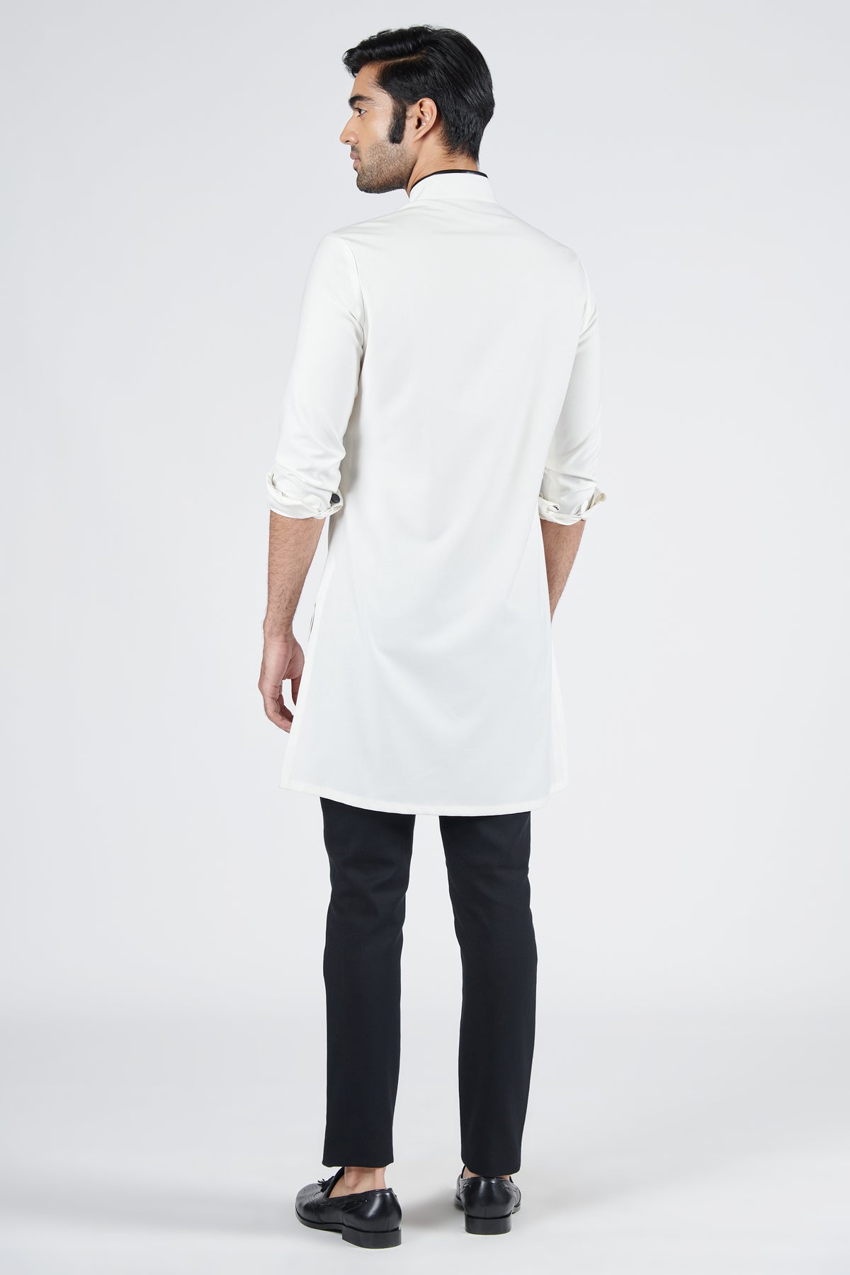 Off white Kurta with Engraved Panel
