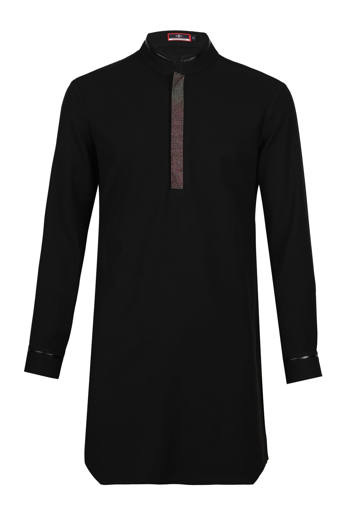 Black Diamante Placket Kurta