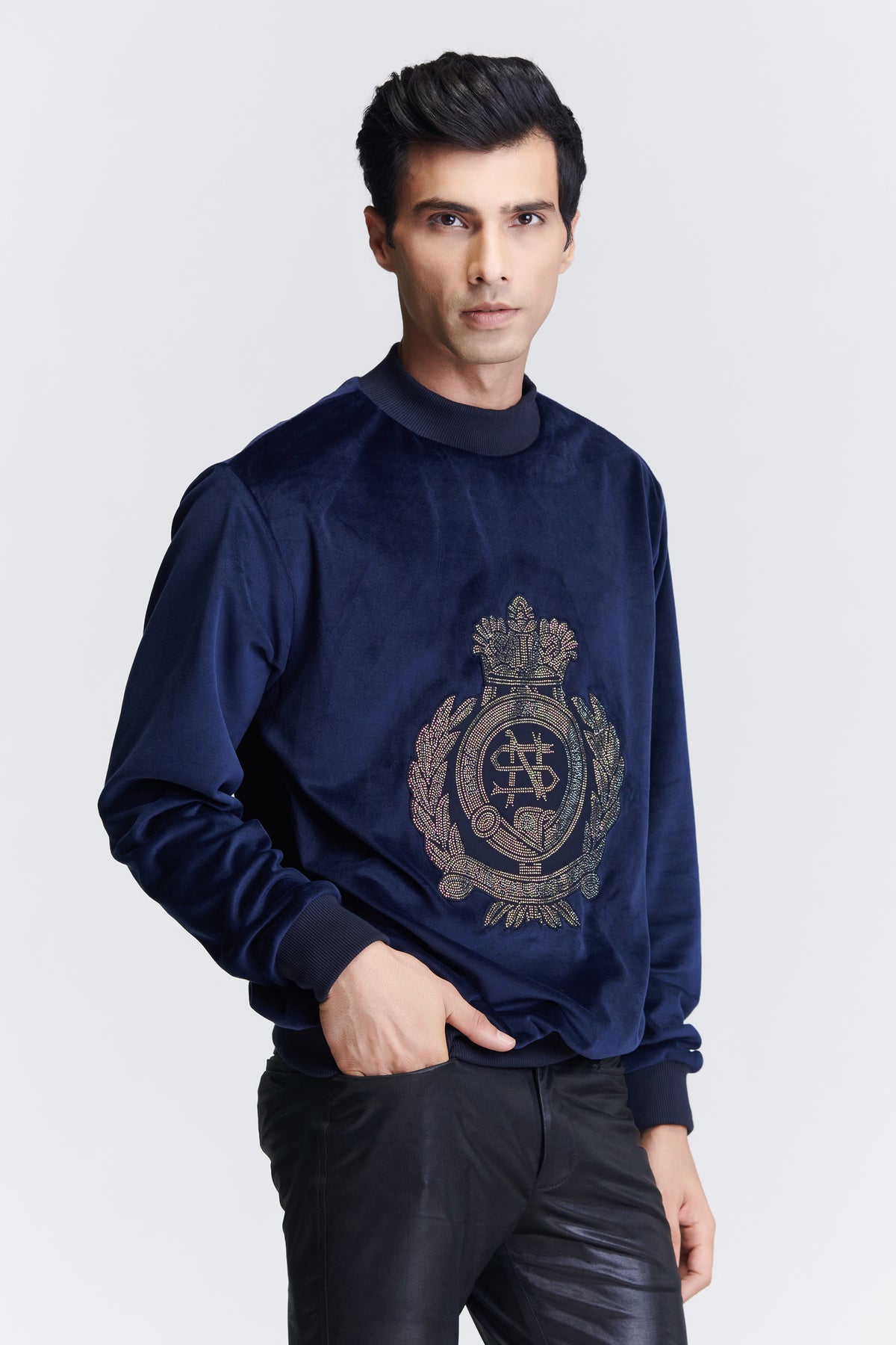 Navy Crested Sweatshirt