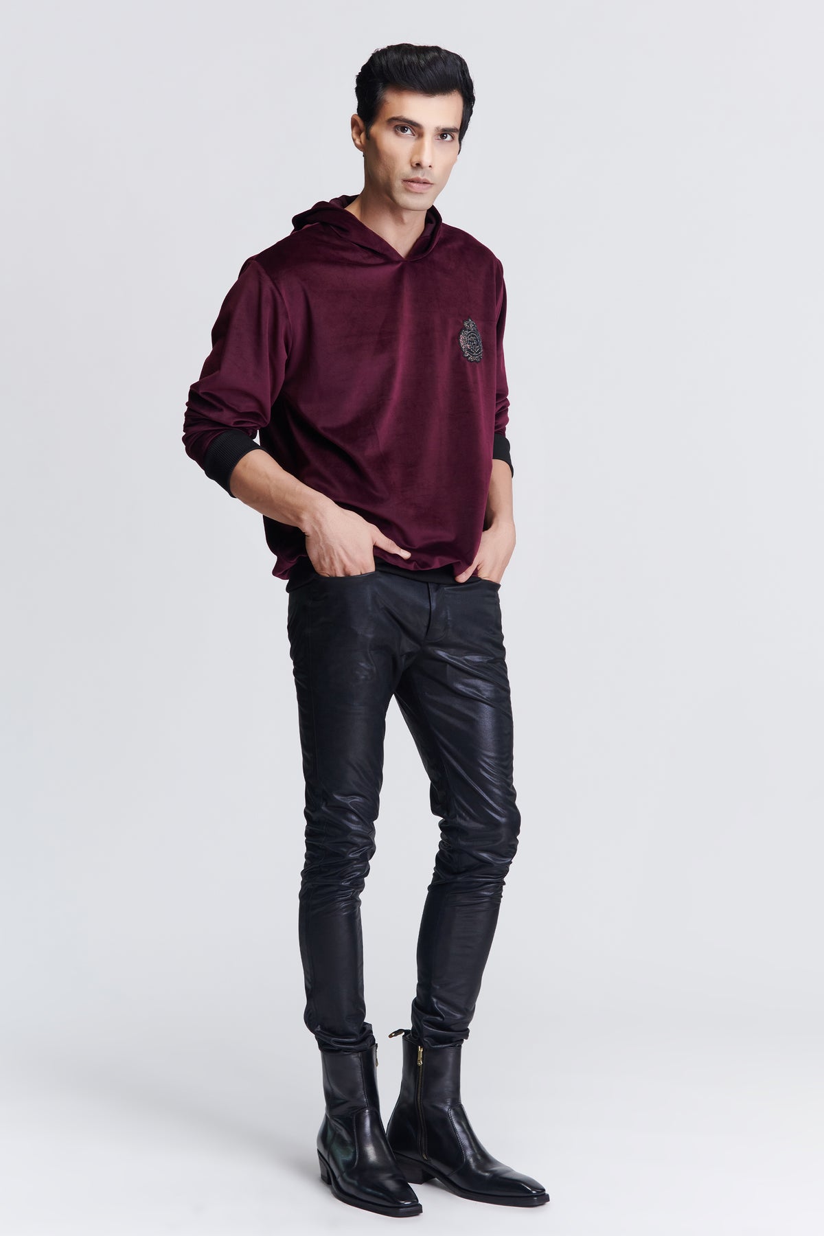 Plum Crested Hooded Sweatshirt