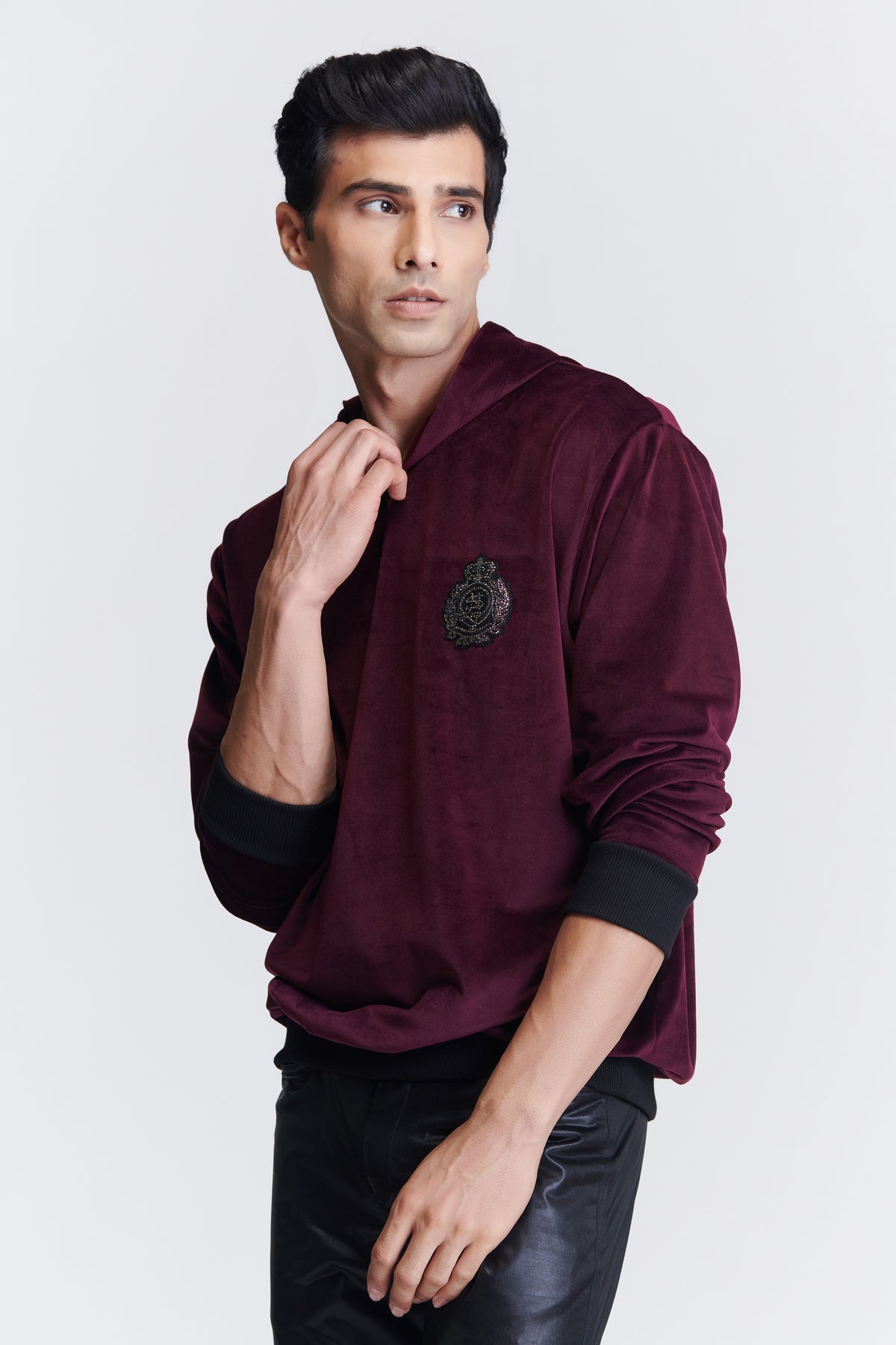 Plum Crested Hooded Sweatshirt