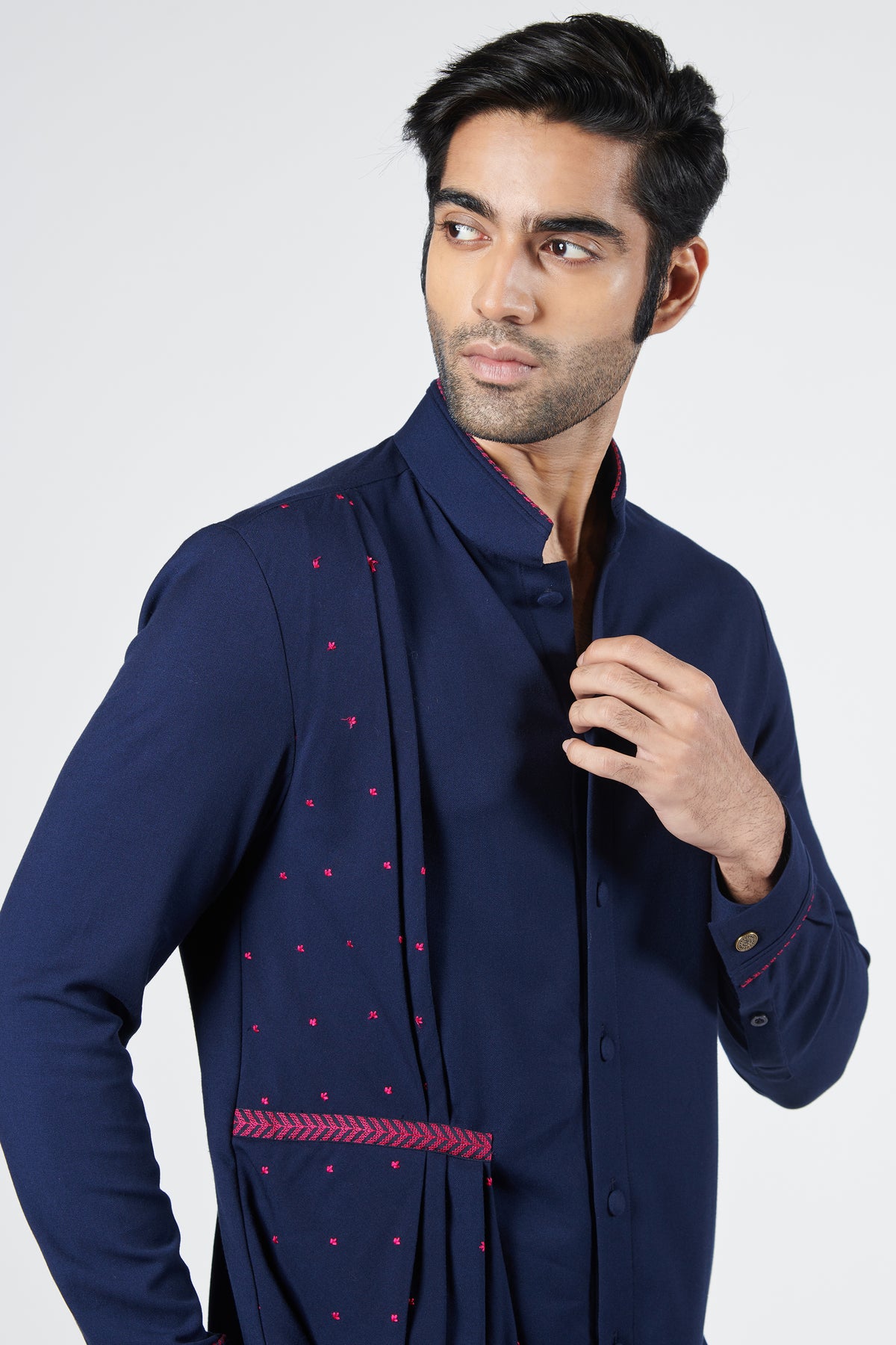 Navy Drape Shirt
