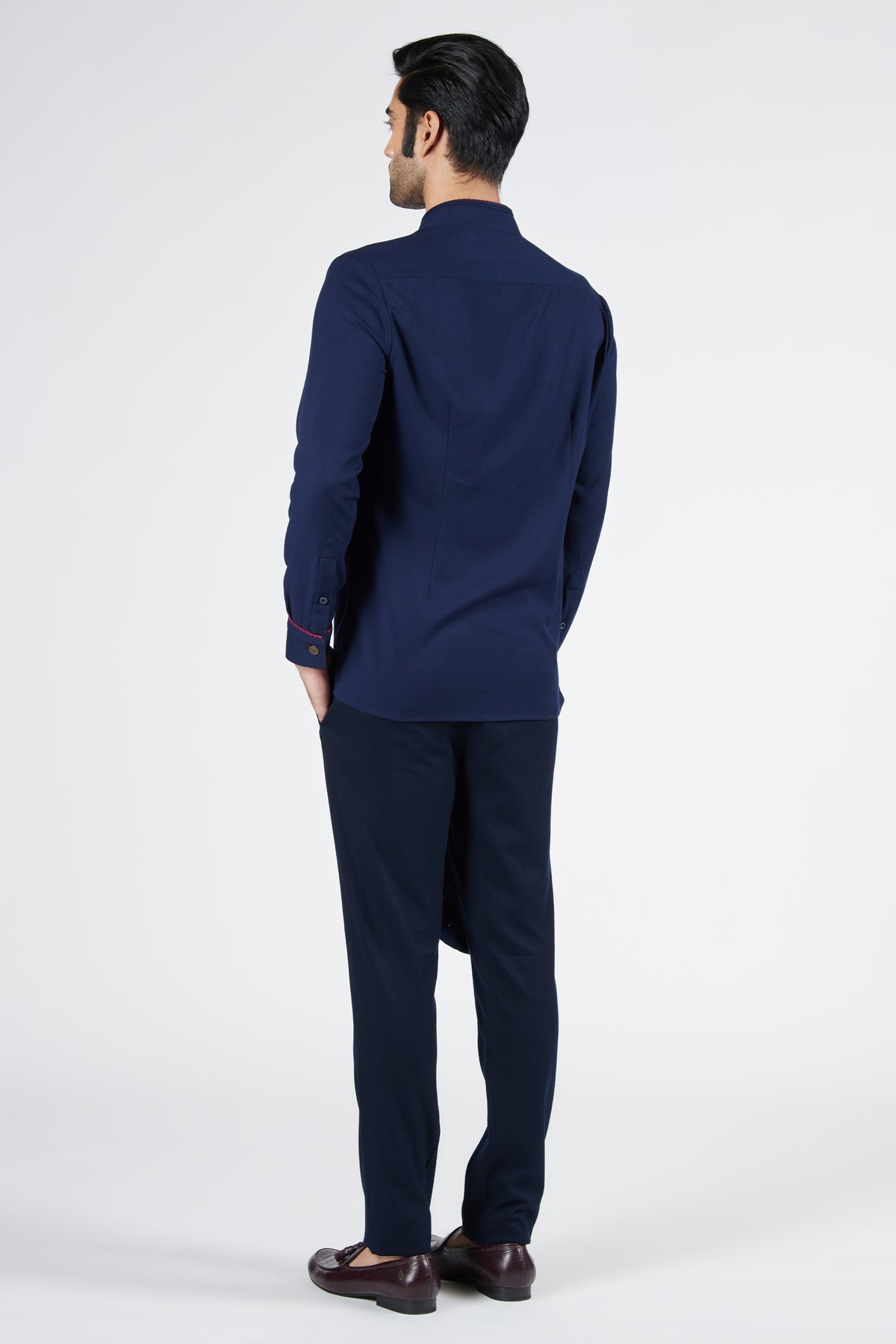 Navy Drape Shirt