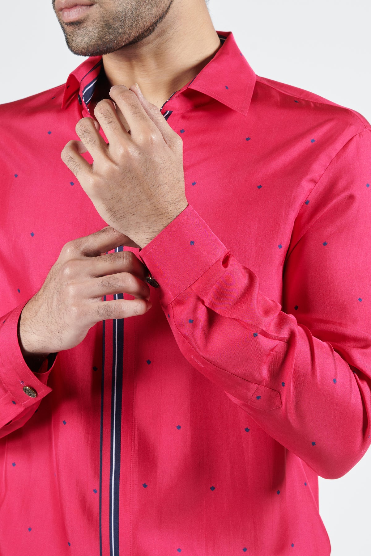 Pink Shirt with Thread Work