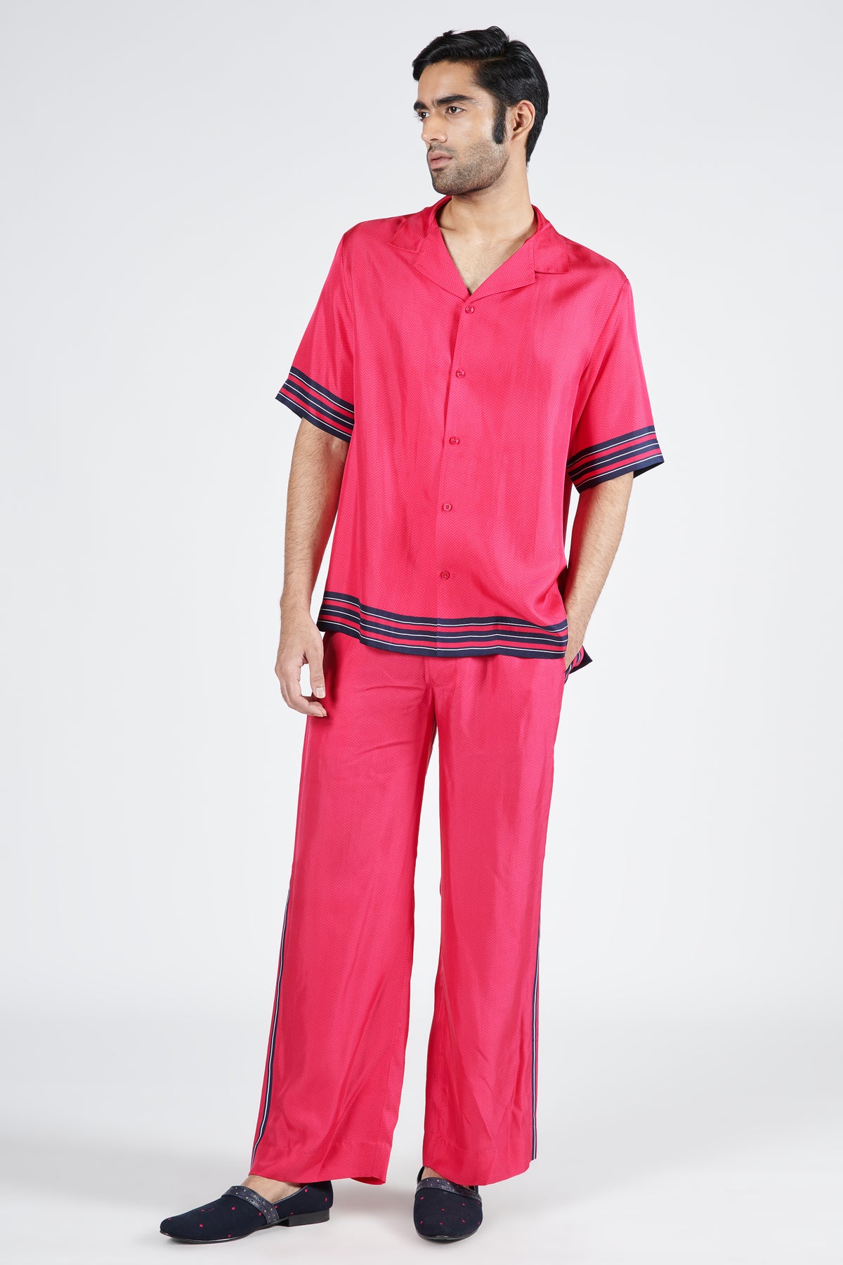 Pink Twill Silk Shirt