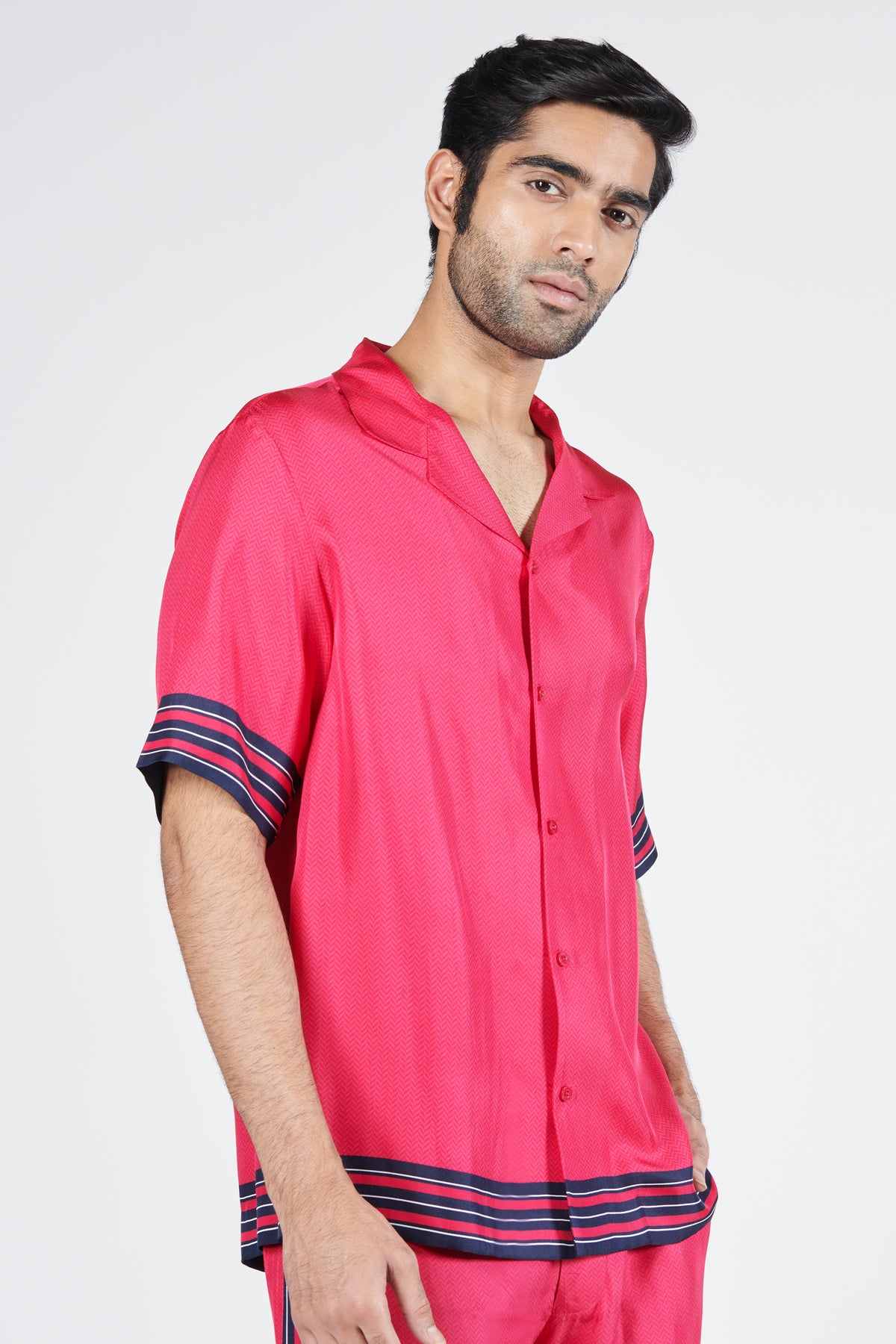 Pink Twill Silk Shirt