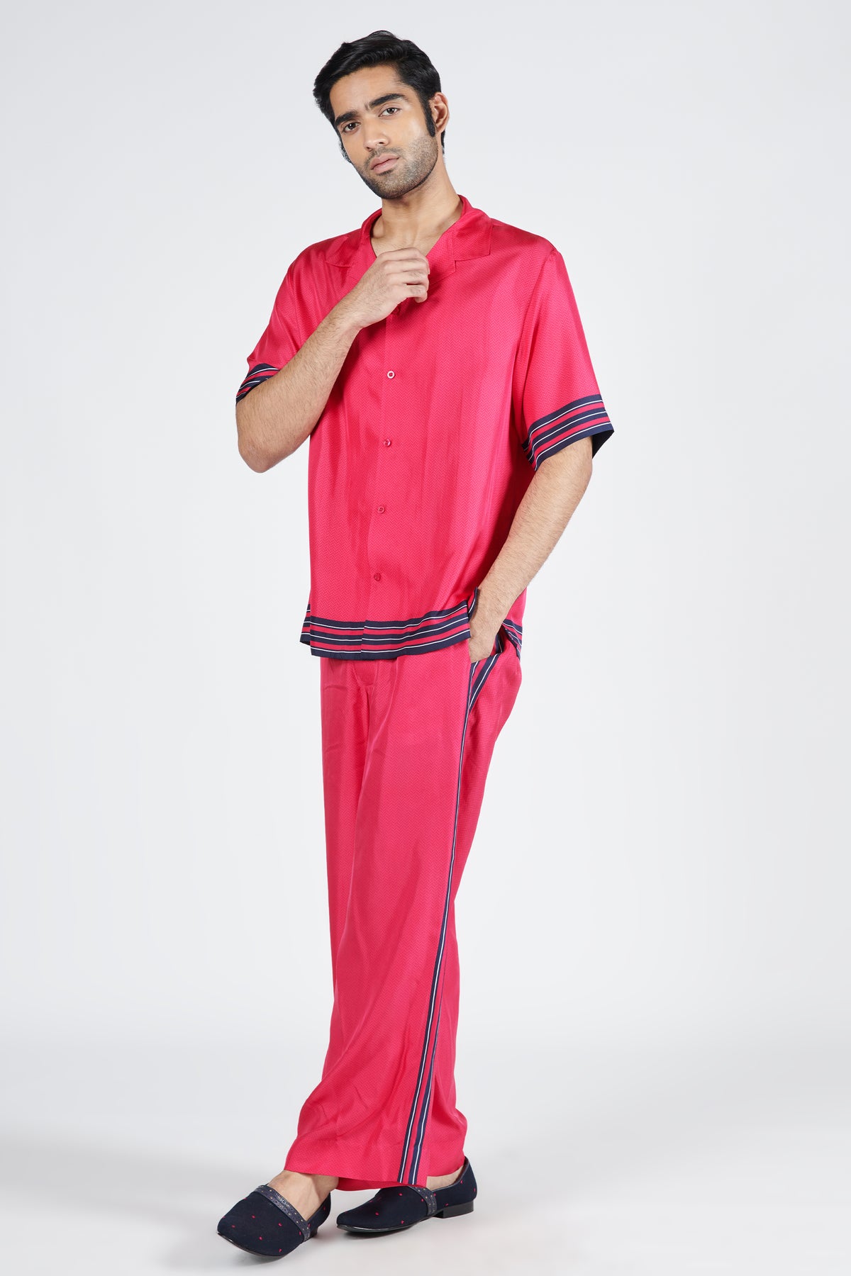 Pink Twill Silk Shirt