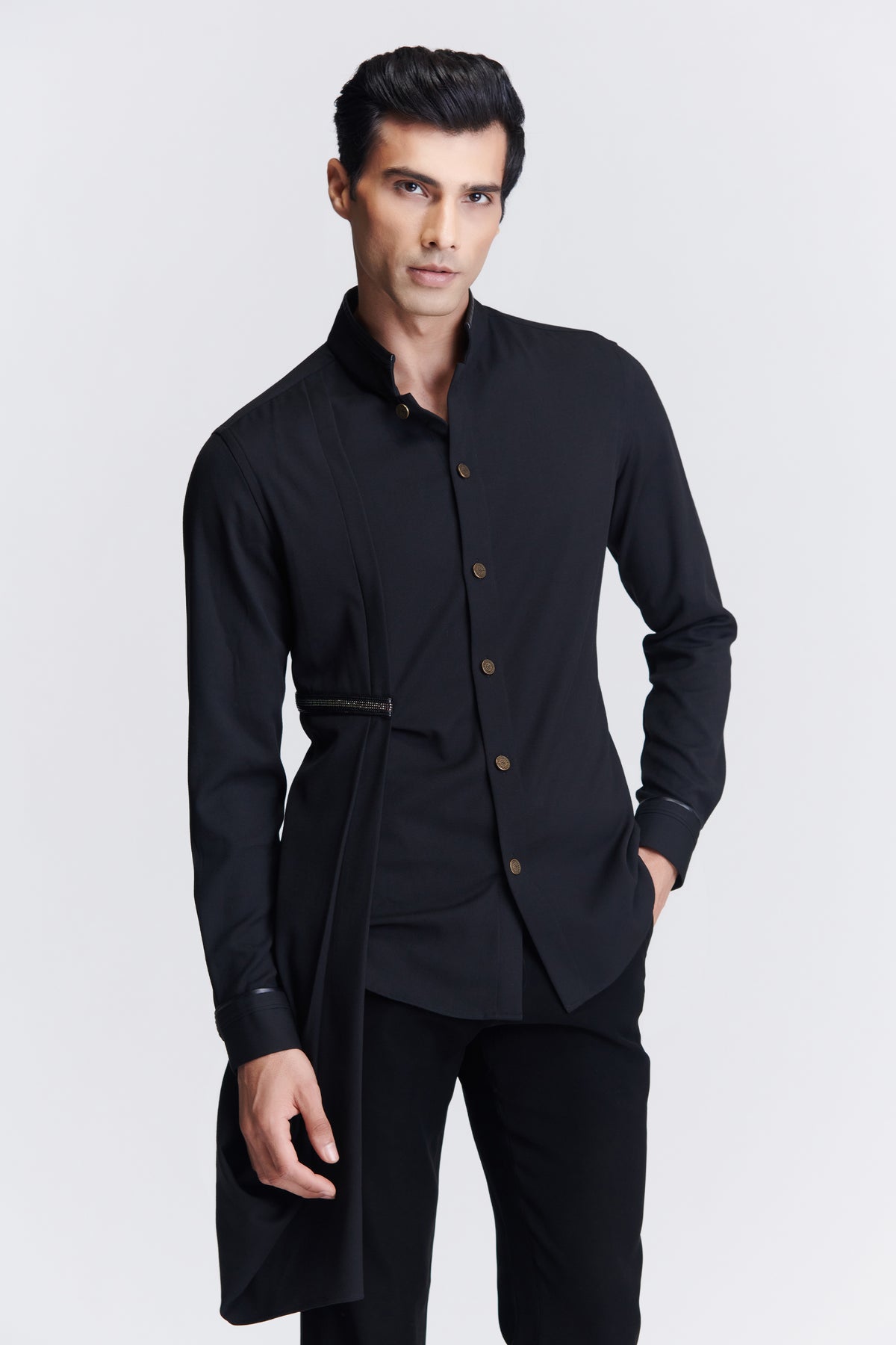 Black Drape Shirt