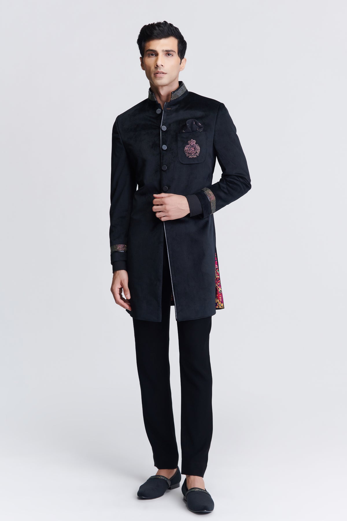 Black Crested Sherwani