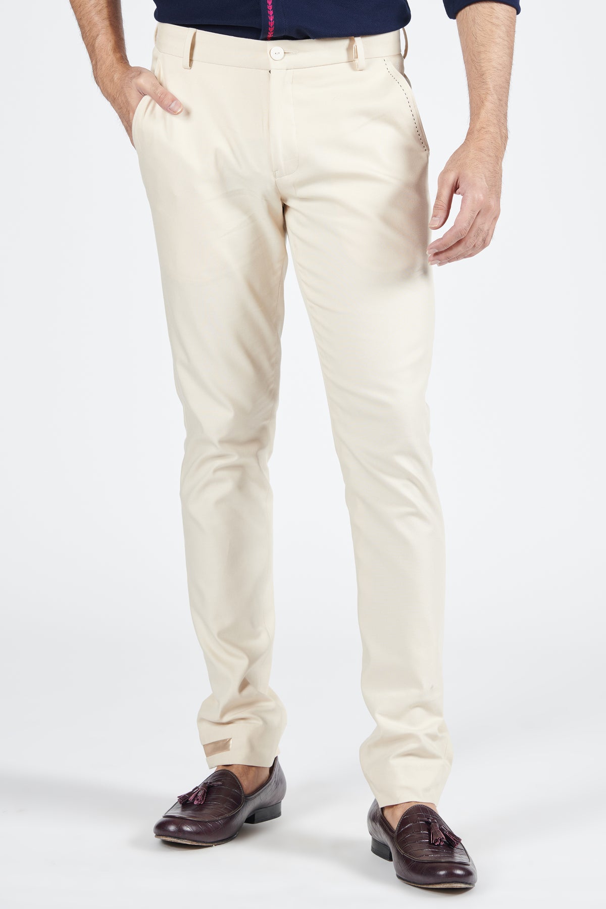 Classic Off-White Trouser with Adamas