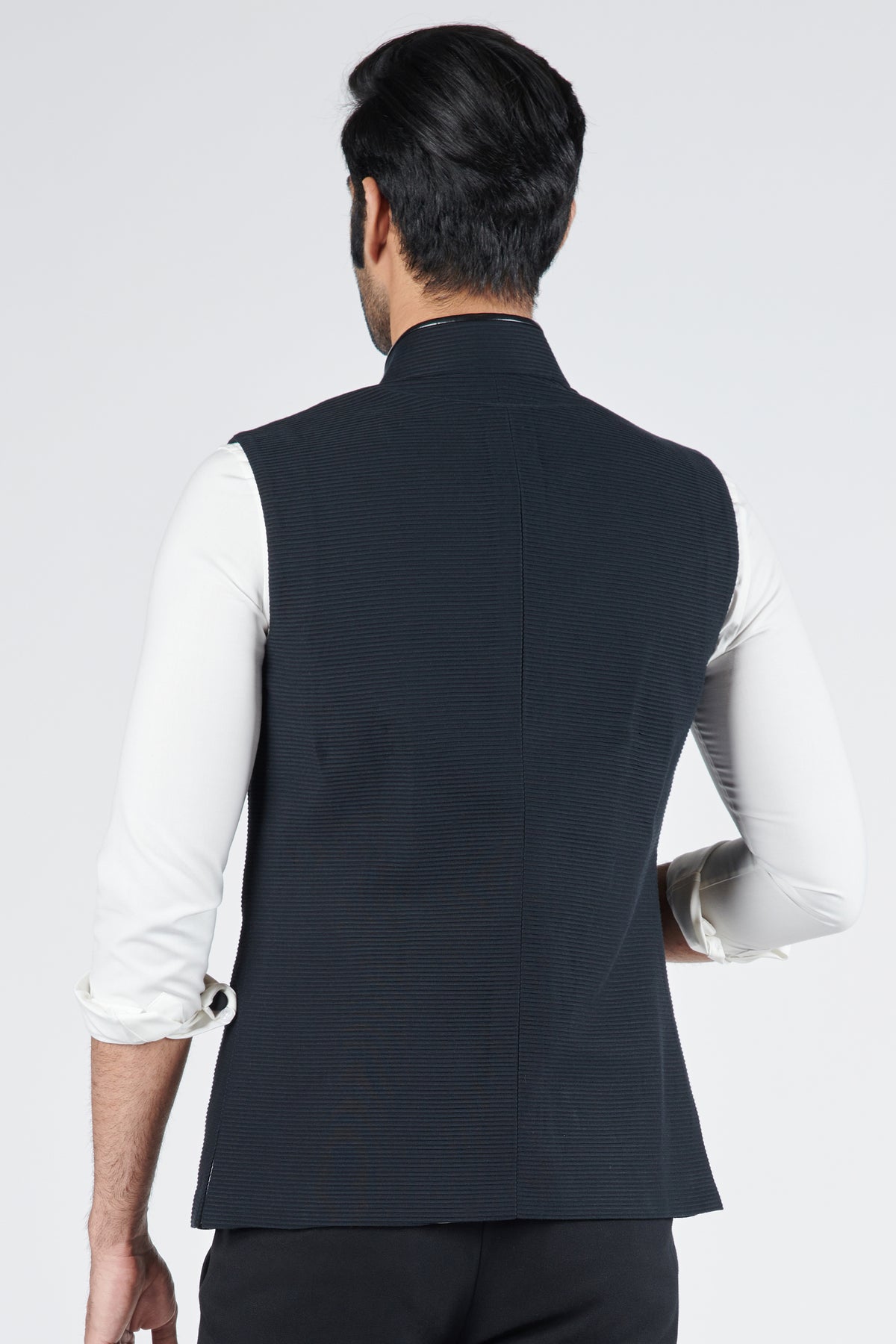 Black Textured Waistcoat