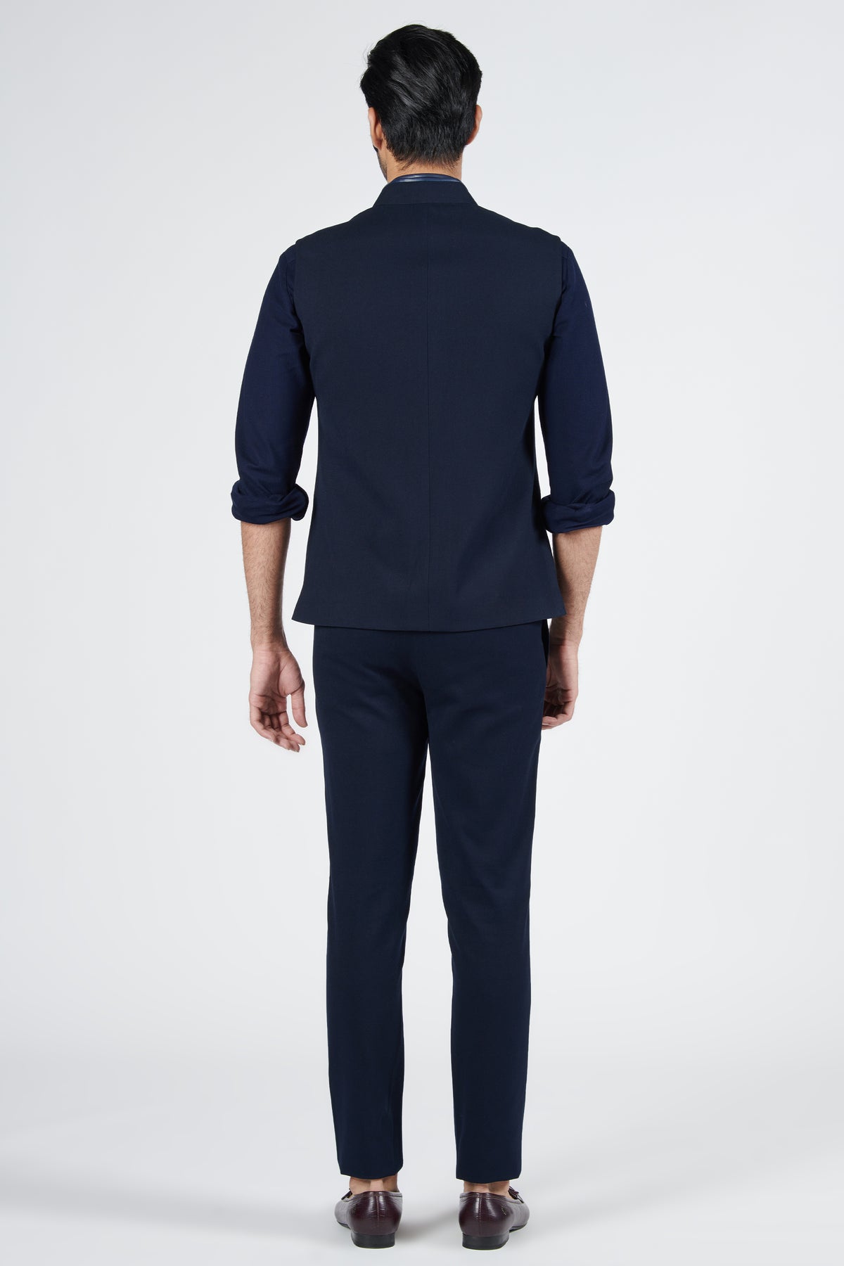 Navy Waistcoat with Thread Work