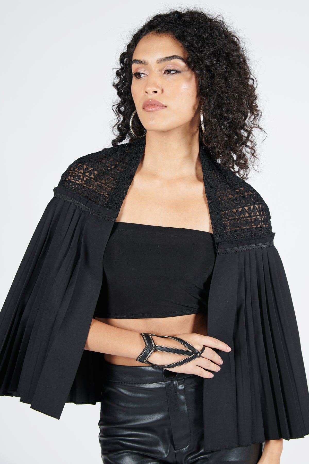 Black Embroidered Cape