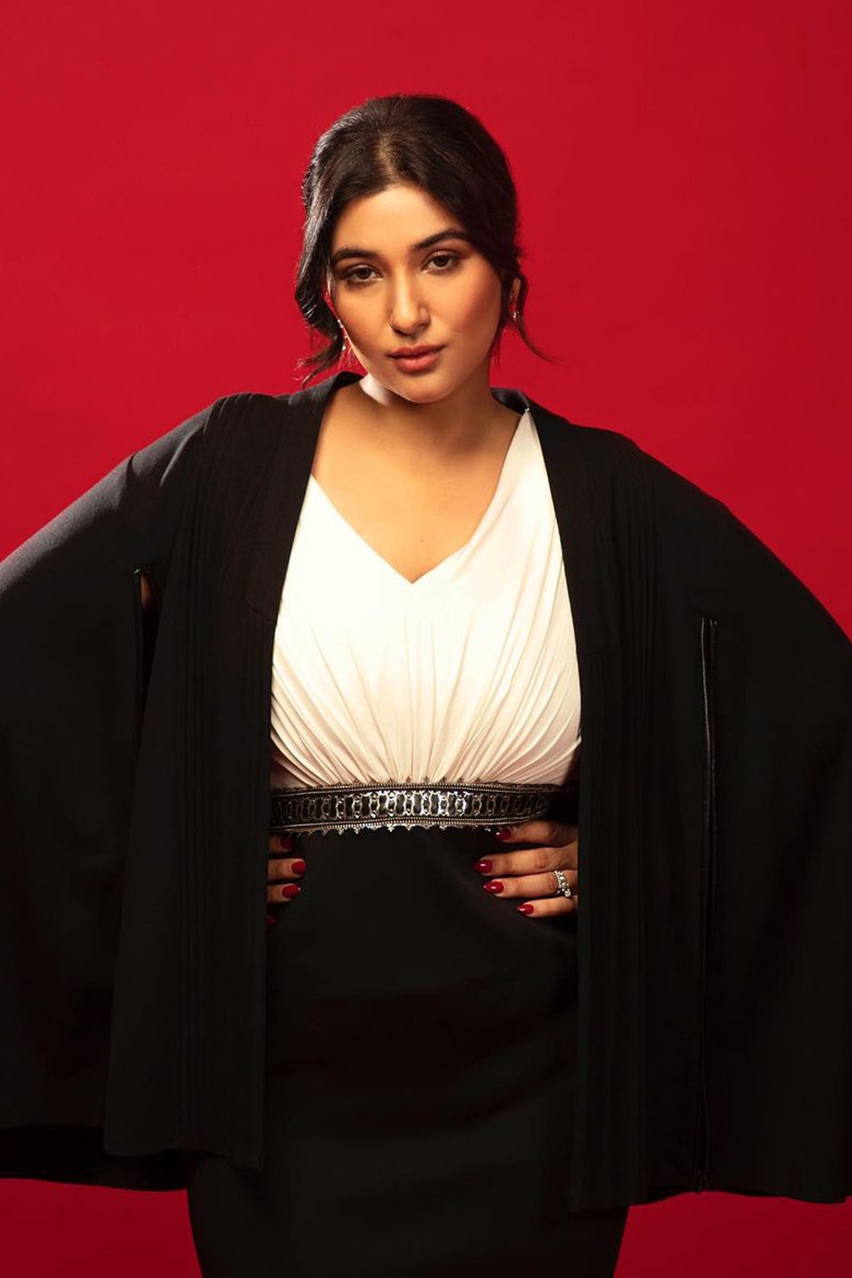 Black Pleated Cape