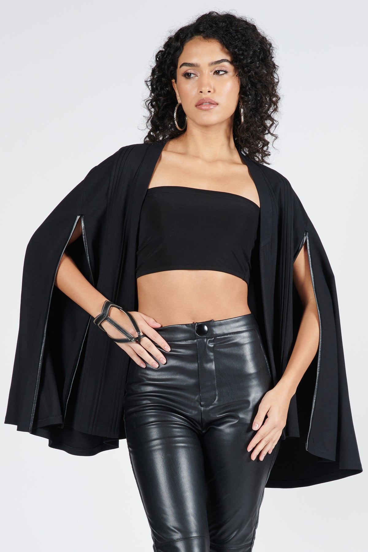 Black Pleated Cape