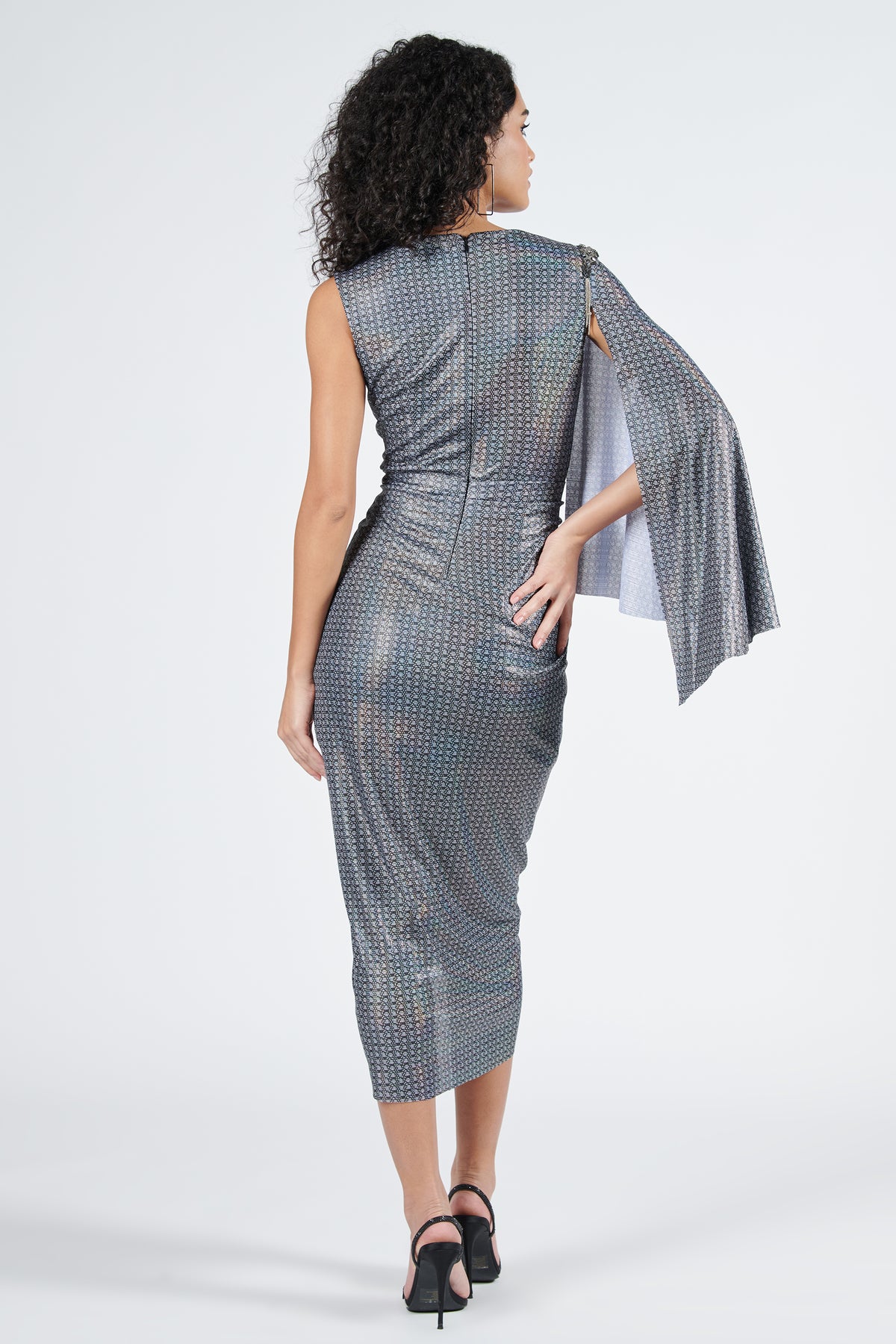 Braid Printed Drape Dress