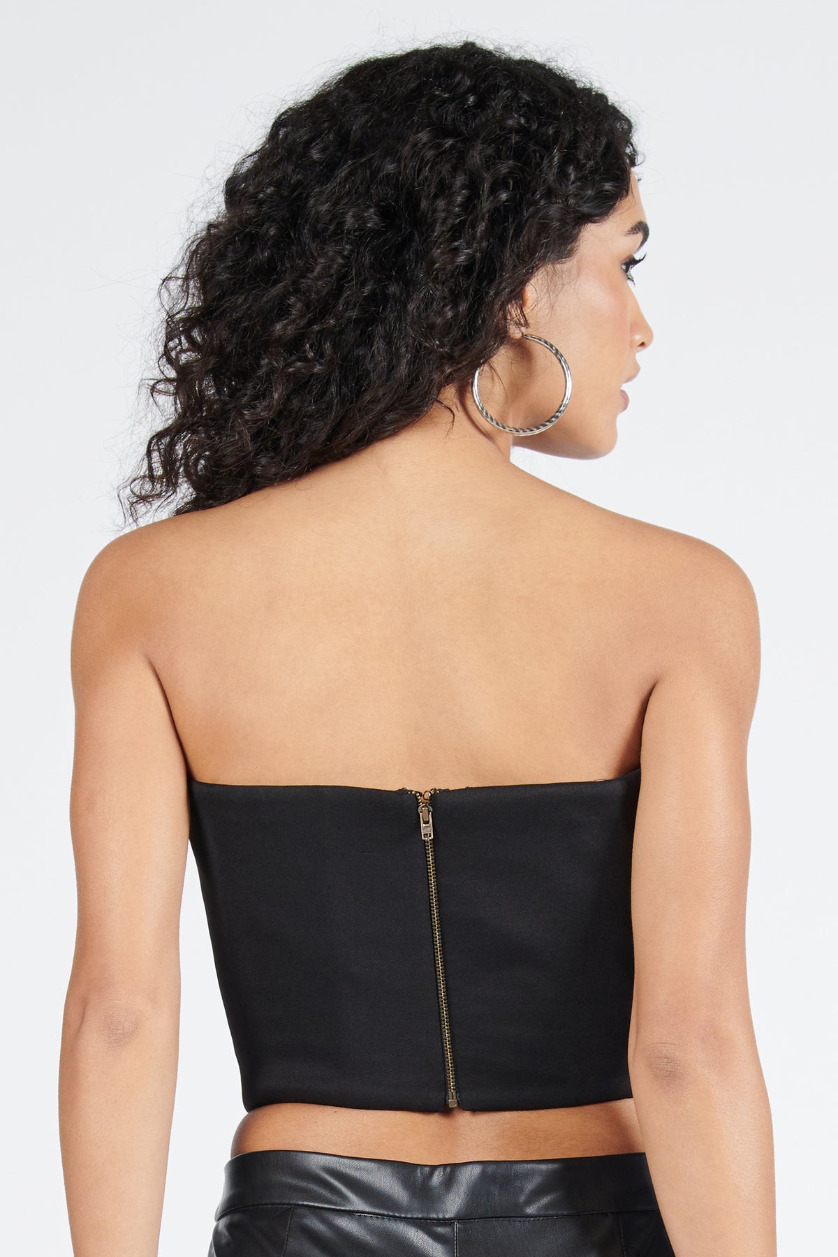Black Corset Top with Rufflers