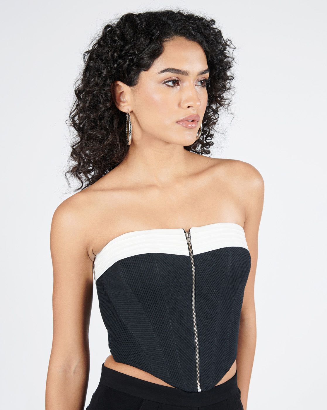 Black-White Corset Top