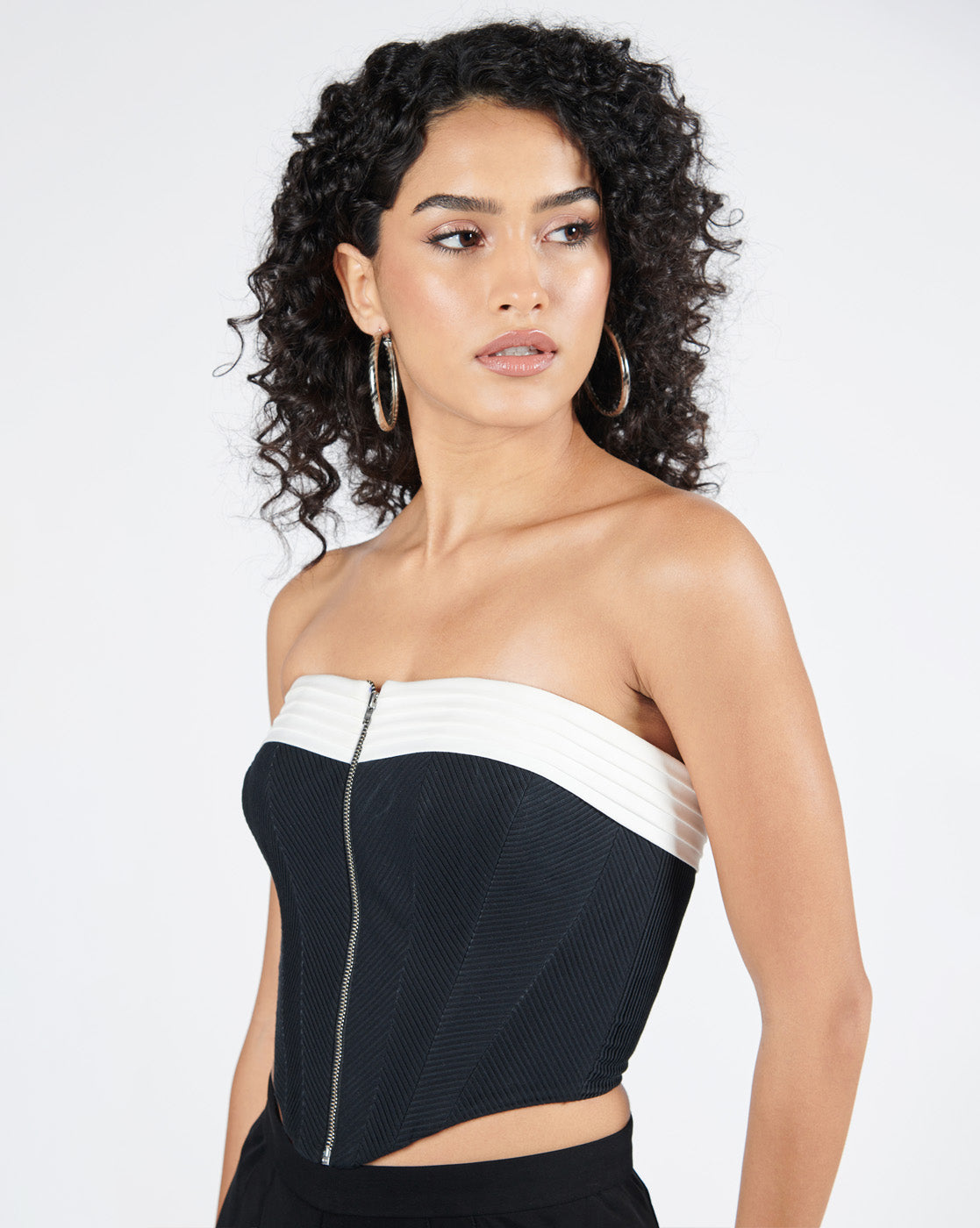Black-White Corset Top