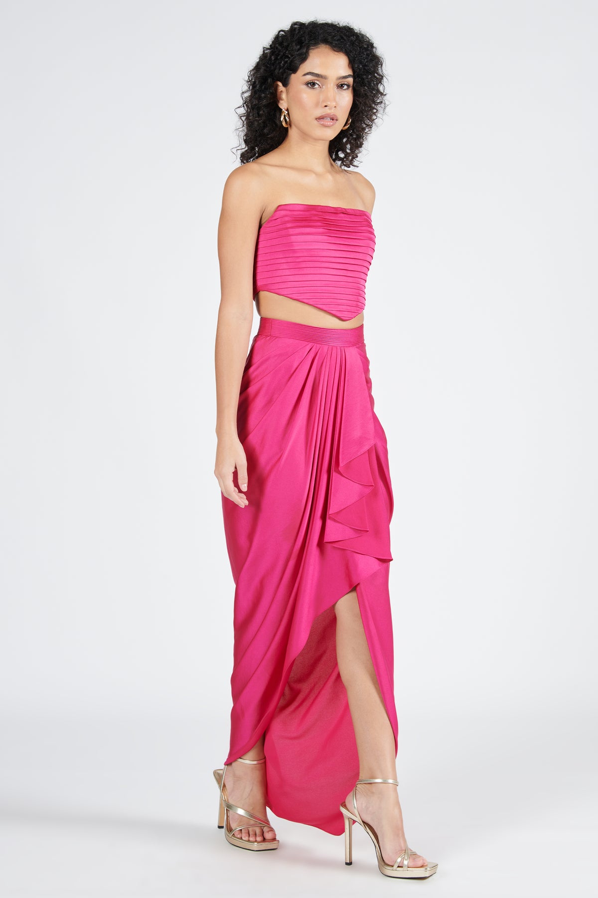 Pink Pleated Corset