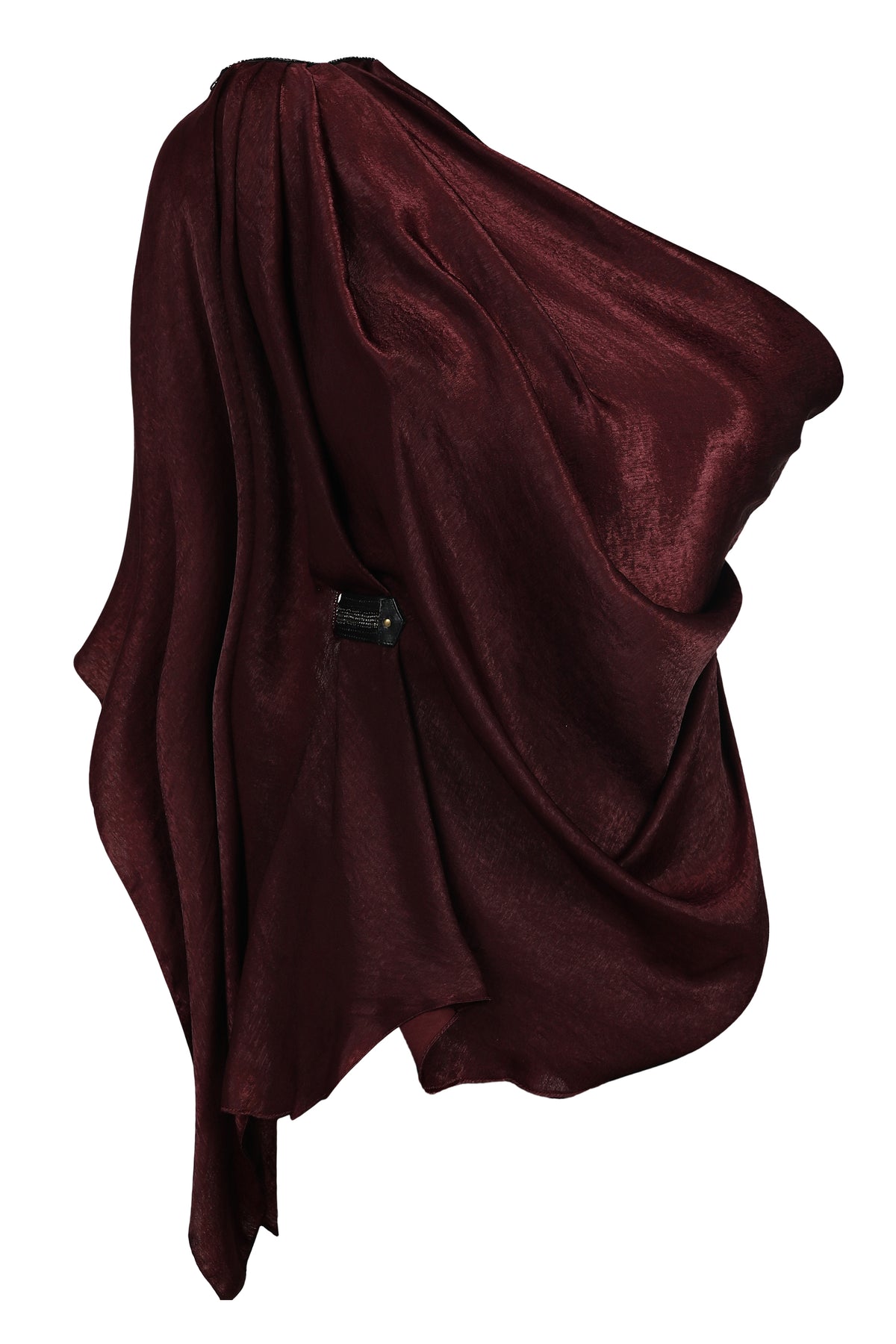 One Shoulder Plum Drape Top