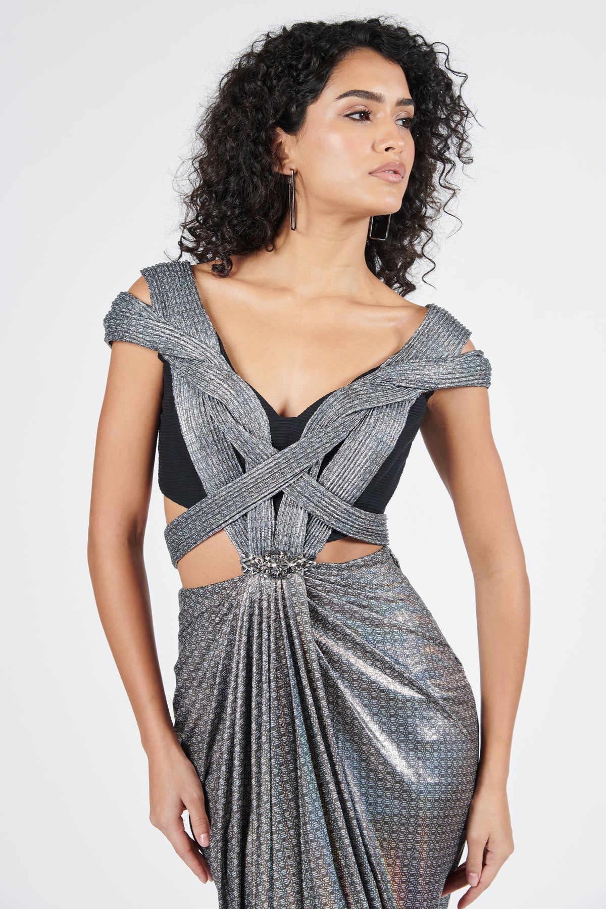 Printed Drape Saree Gown
