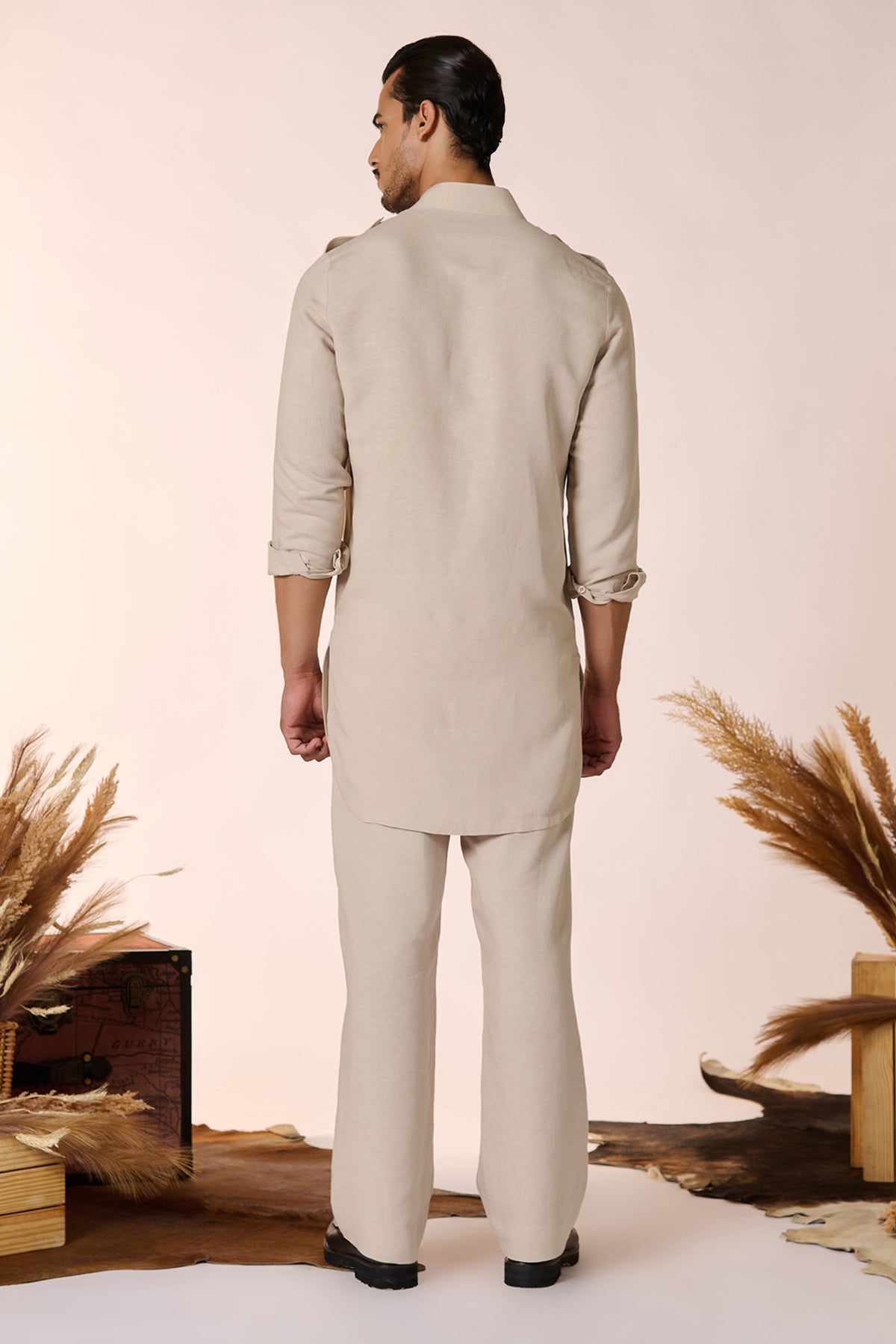 Ecru Slim Fit Kurta