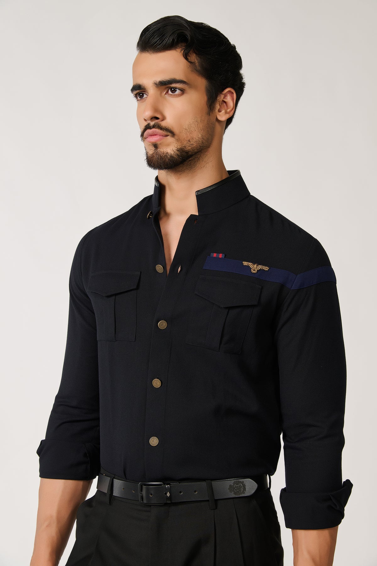 Crested Black Shirt