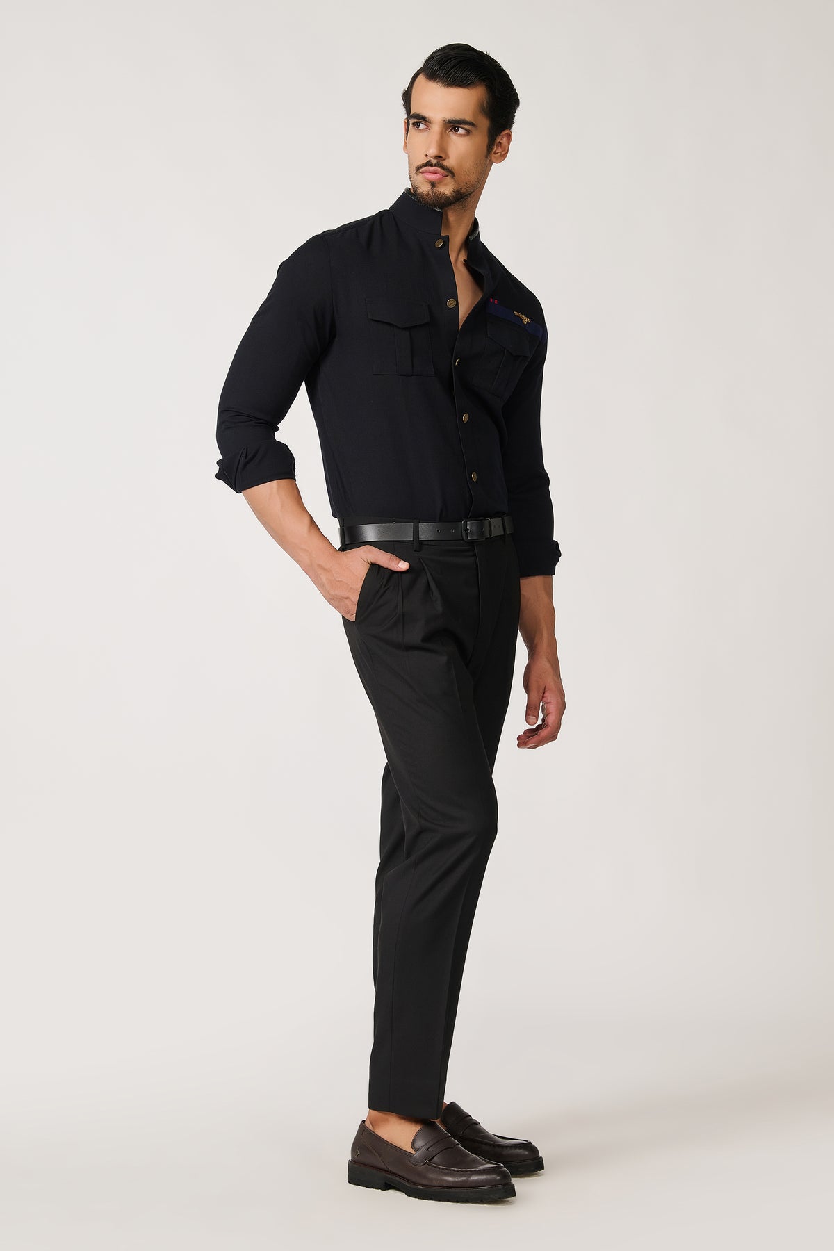 Crested Black Shirt