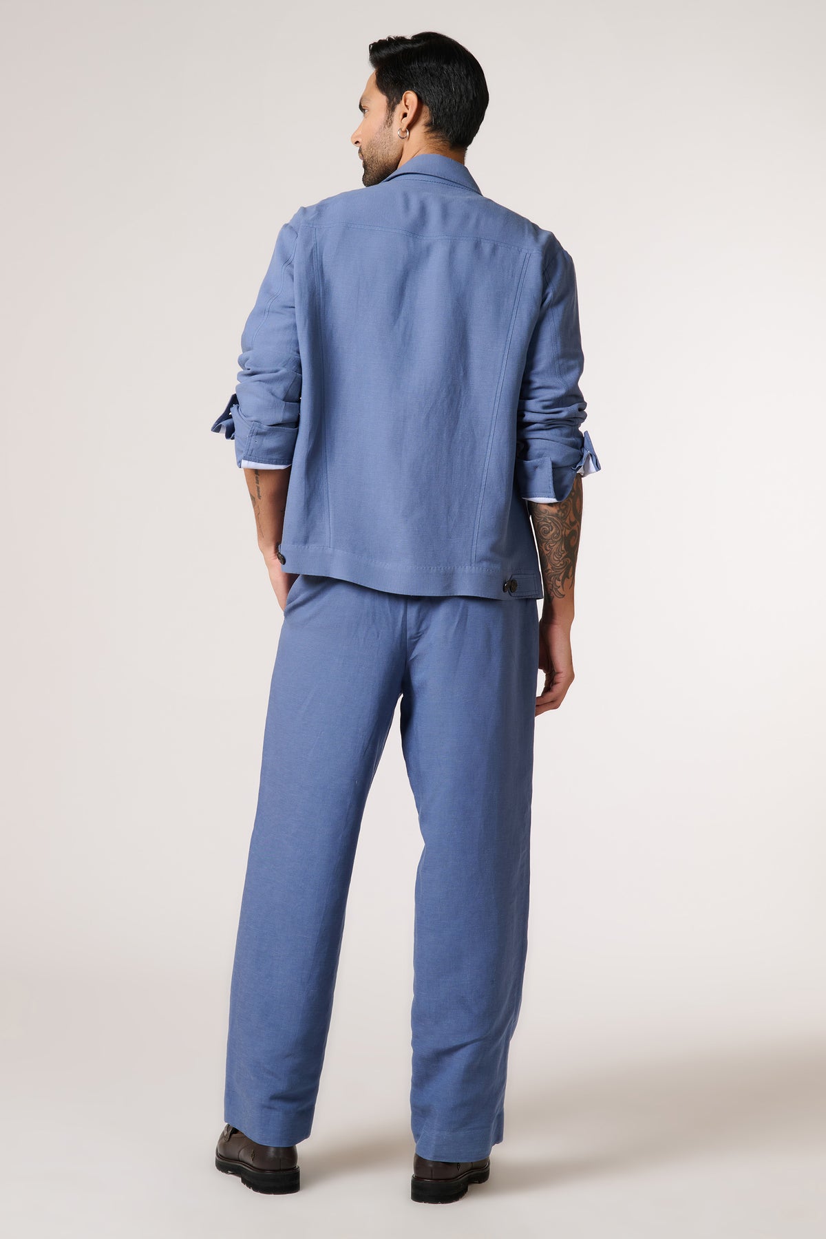Denim Linen Utility Shacket