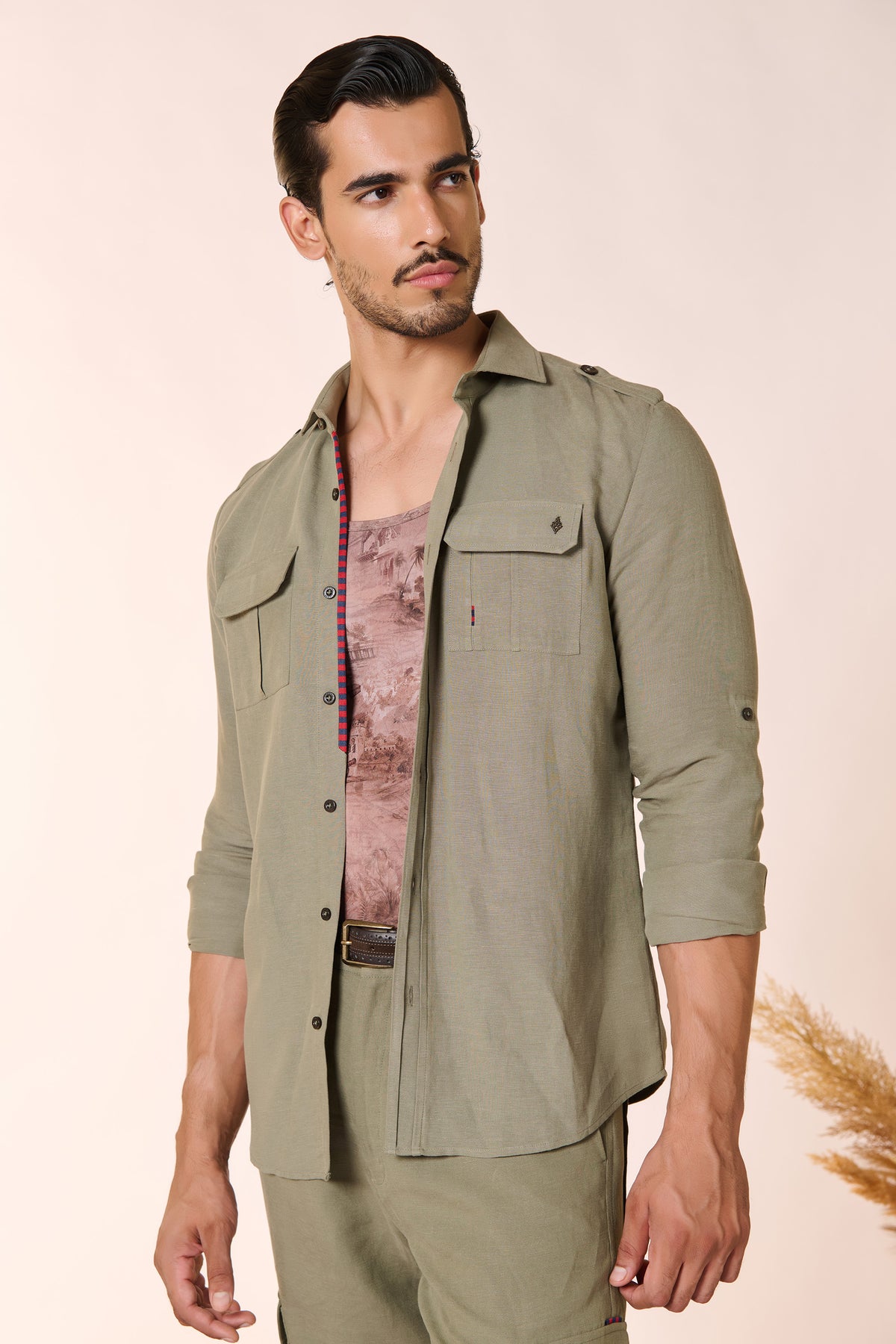 Sage Shirt with Patch Pocket