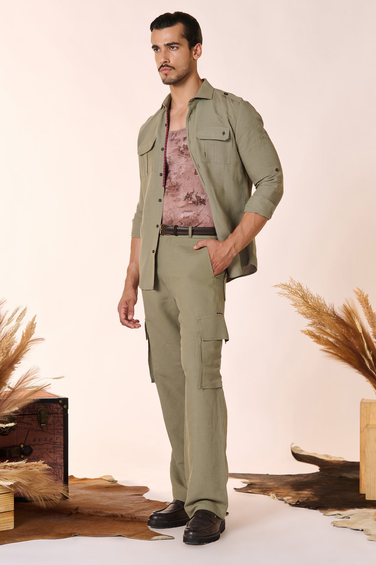 Sage Shirt with Patch Pocket