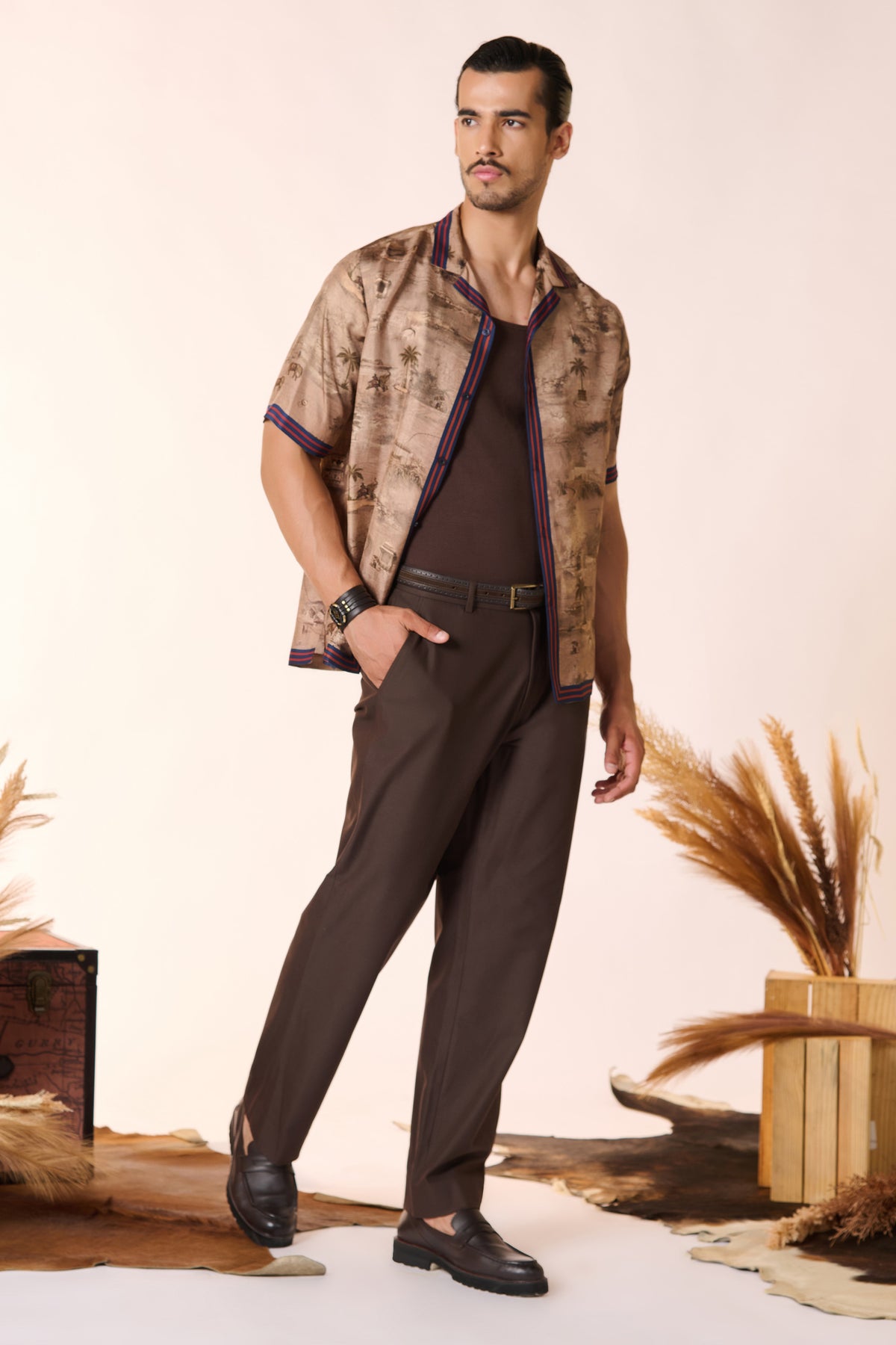Safari Printed Twill Silk Shirt