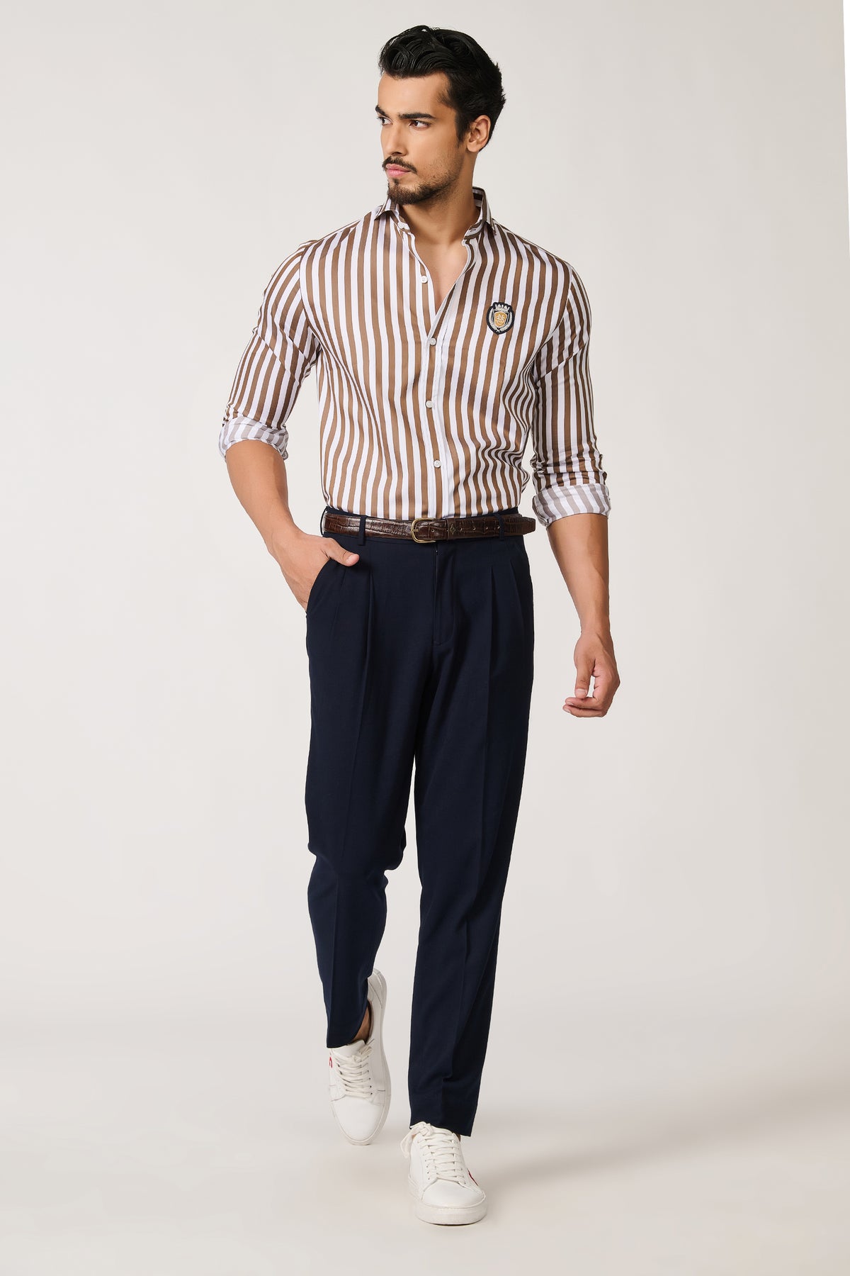 SNCC Brown Striped Shirt