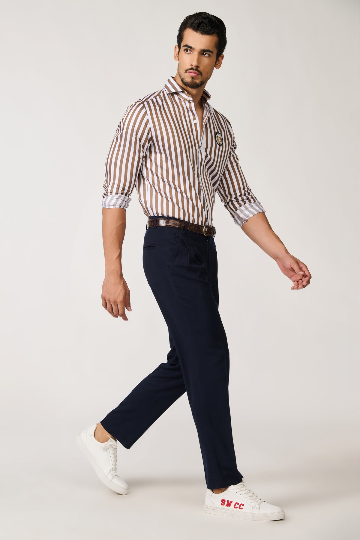 SNCC Brown Striped Shirt