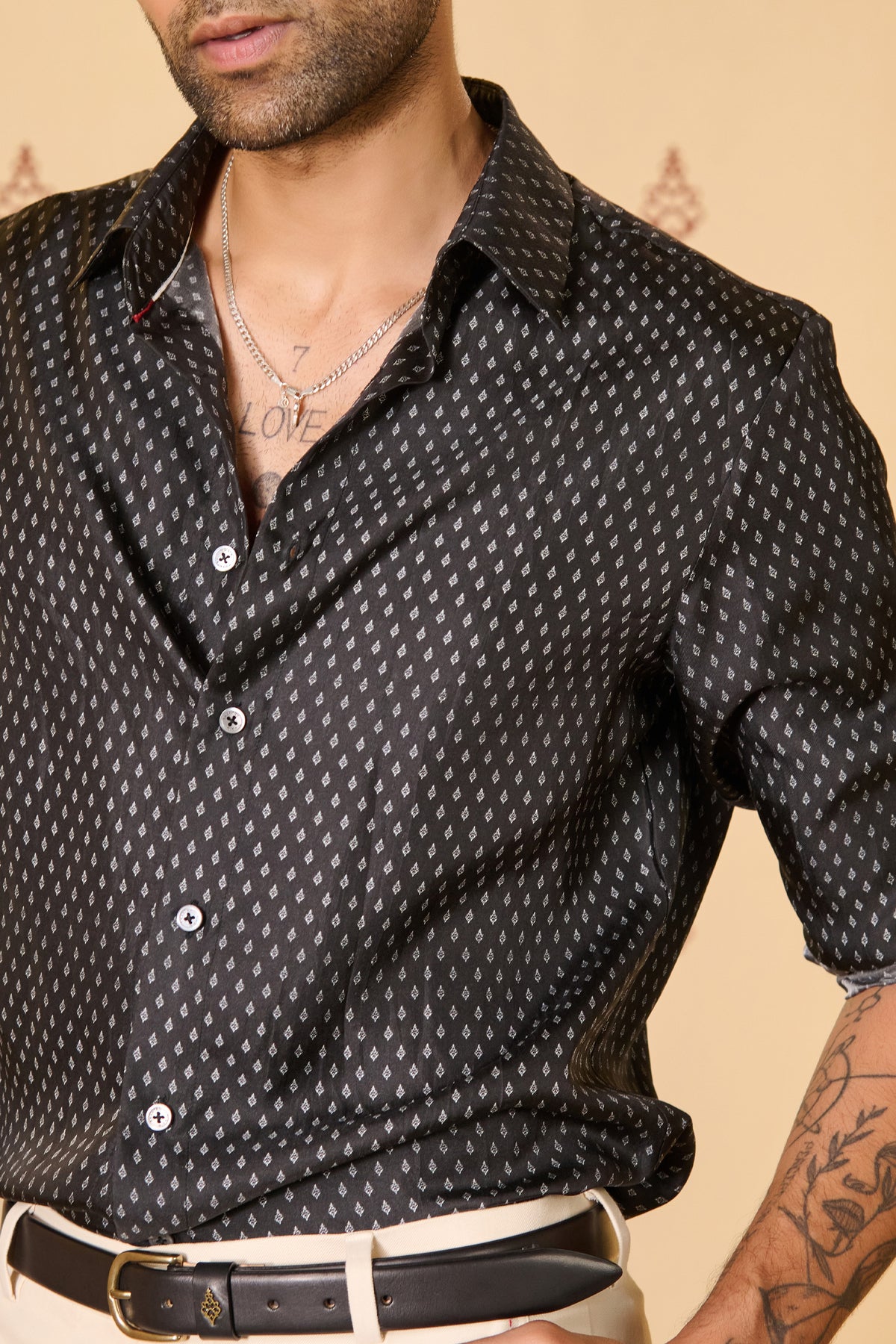 Black Silk Twill Adamas Shirt