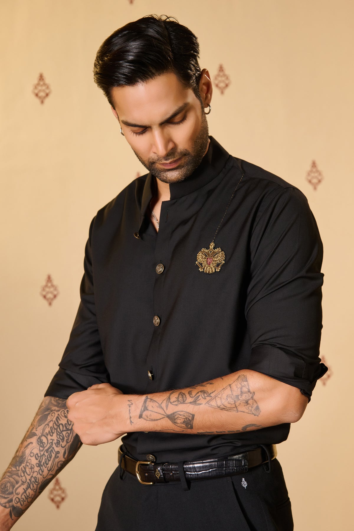 Navy Antique Crested Shirt