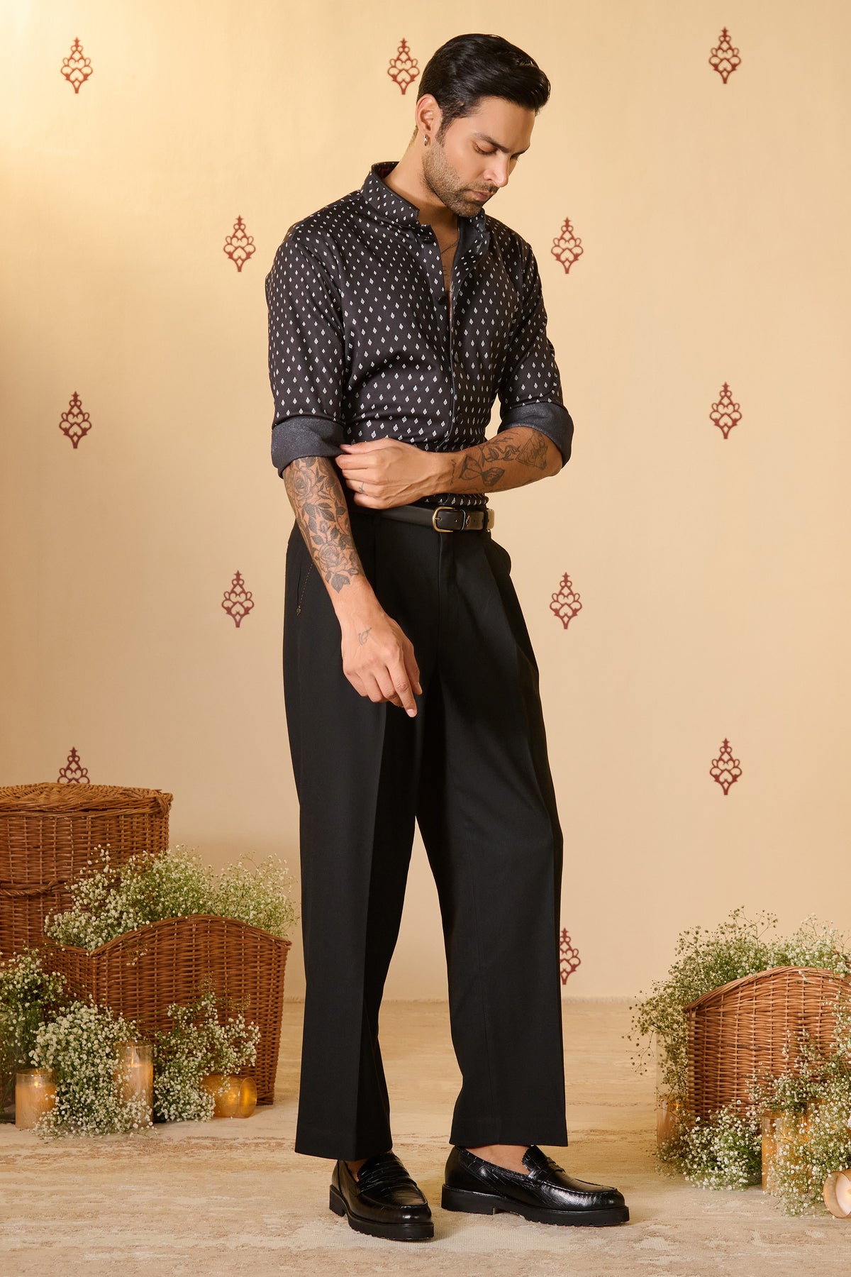 Black Adamas Crepe Shirt