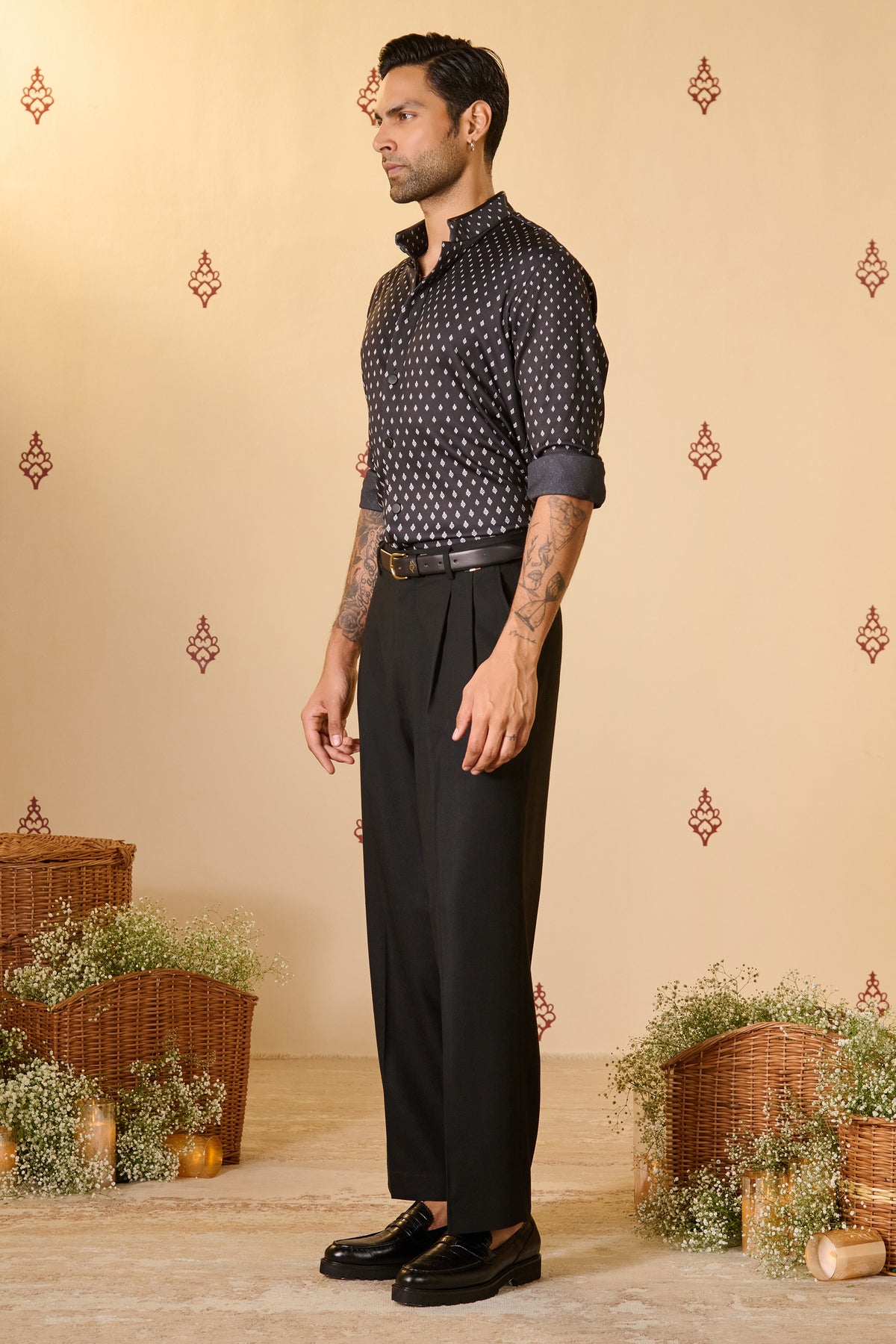 Black Adamas Crepe Shirt