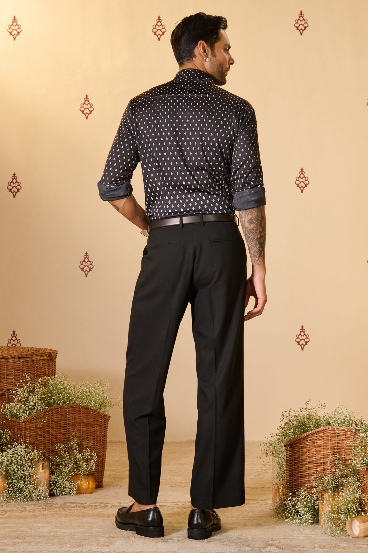 Black Adamas Crepe Shirt