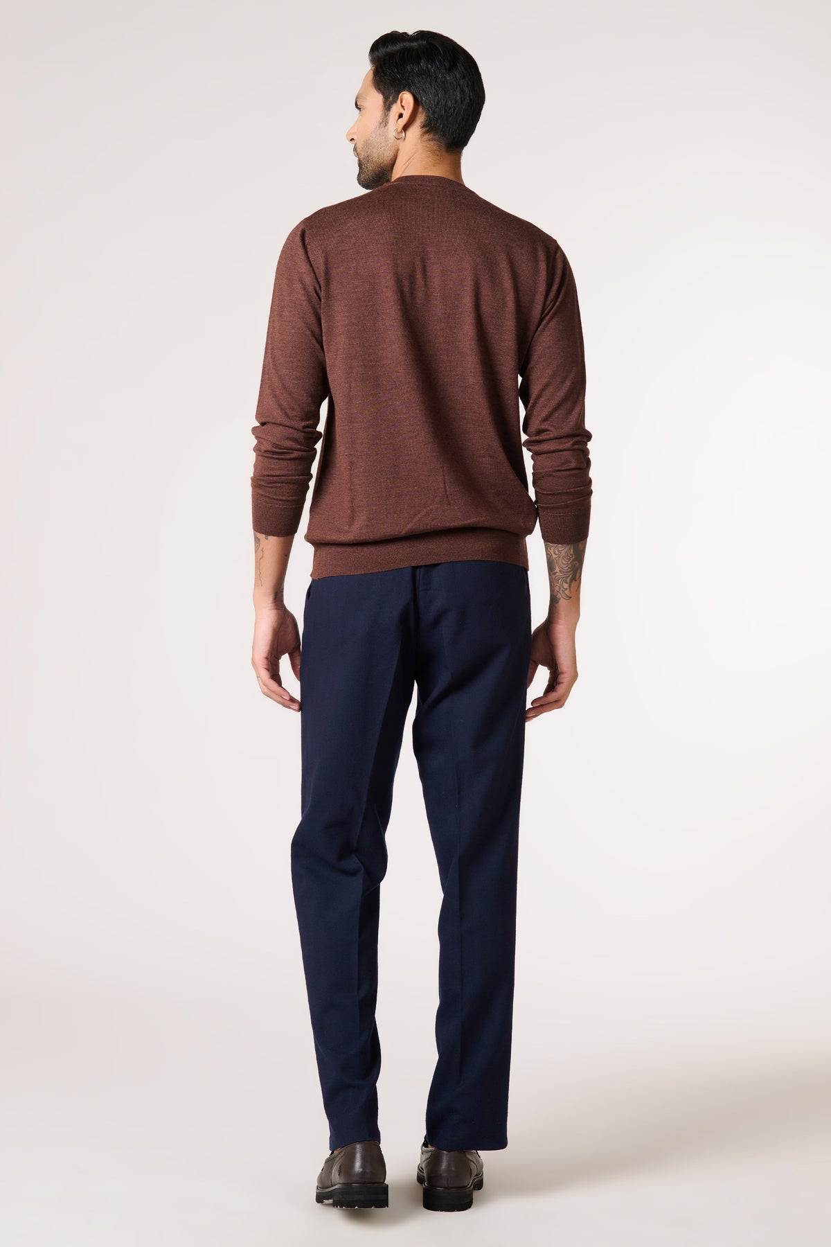 Choco Marino Wool Eagle Crested Sweater