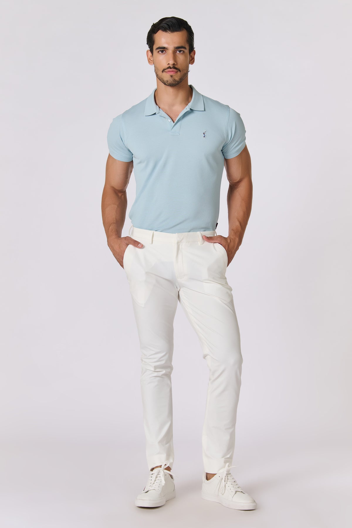 Classic Off-White Trouser with Tape detailing
