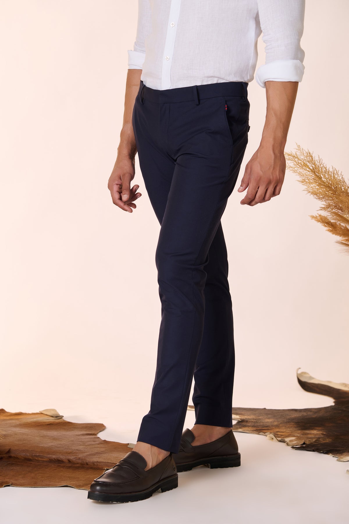 Navy Knitted Trousers