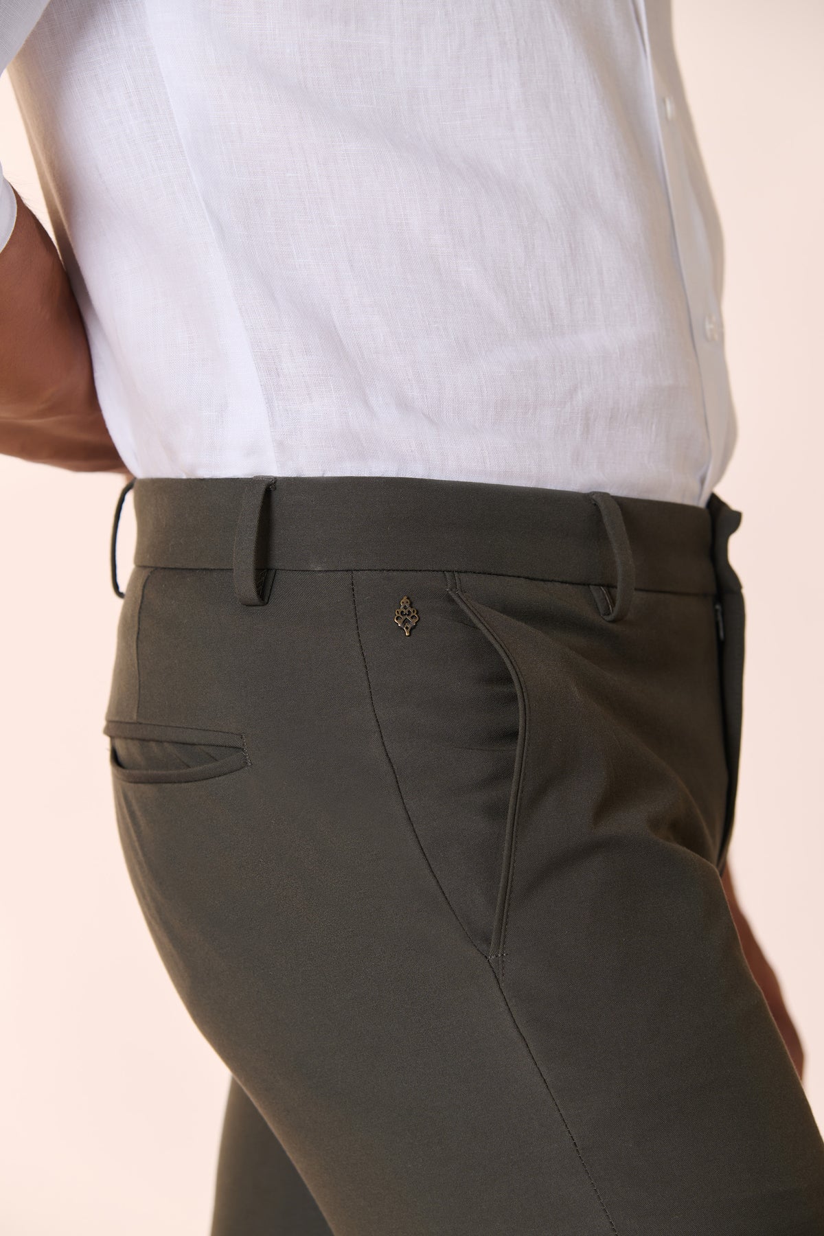 Classic Olive Trouser with Adamas