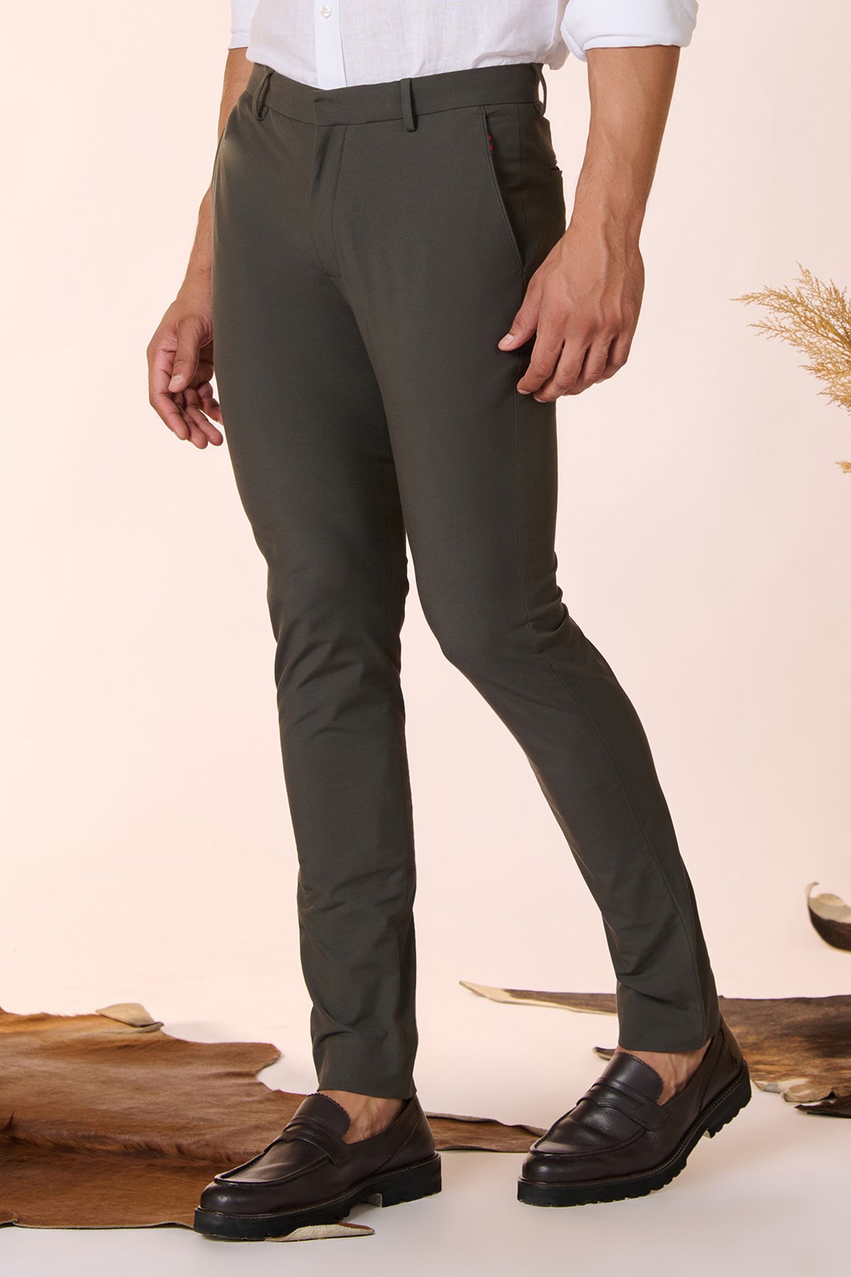 Classic Olive Trouser with Adamas
