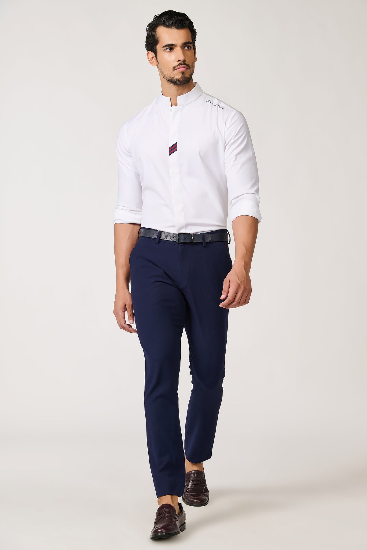 Navy Slim Fit Trousers